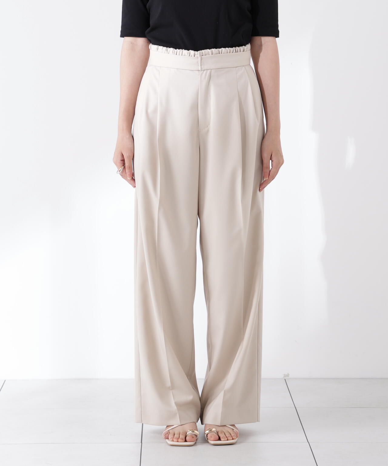 レイヤード風イージーパンツ