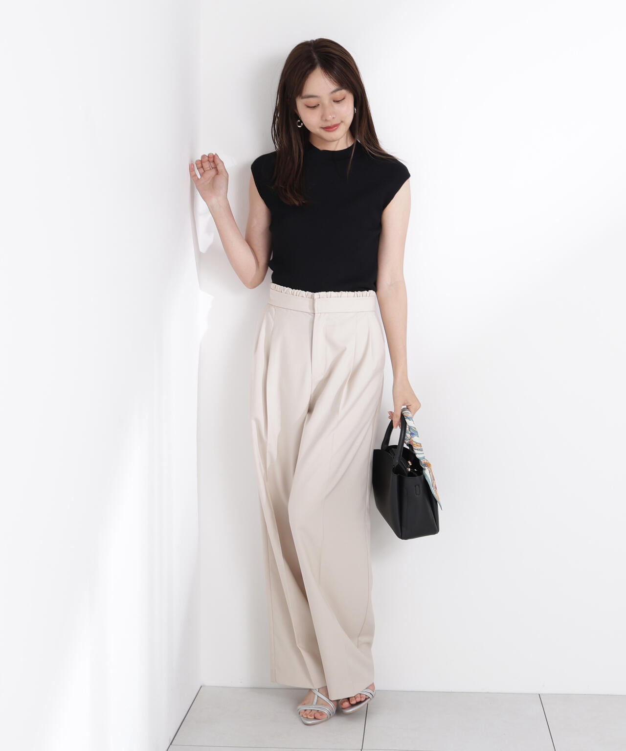 レイヤード風イージーパンツ