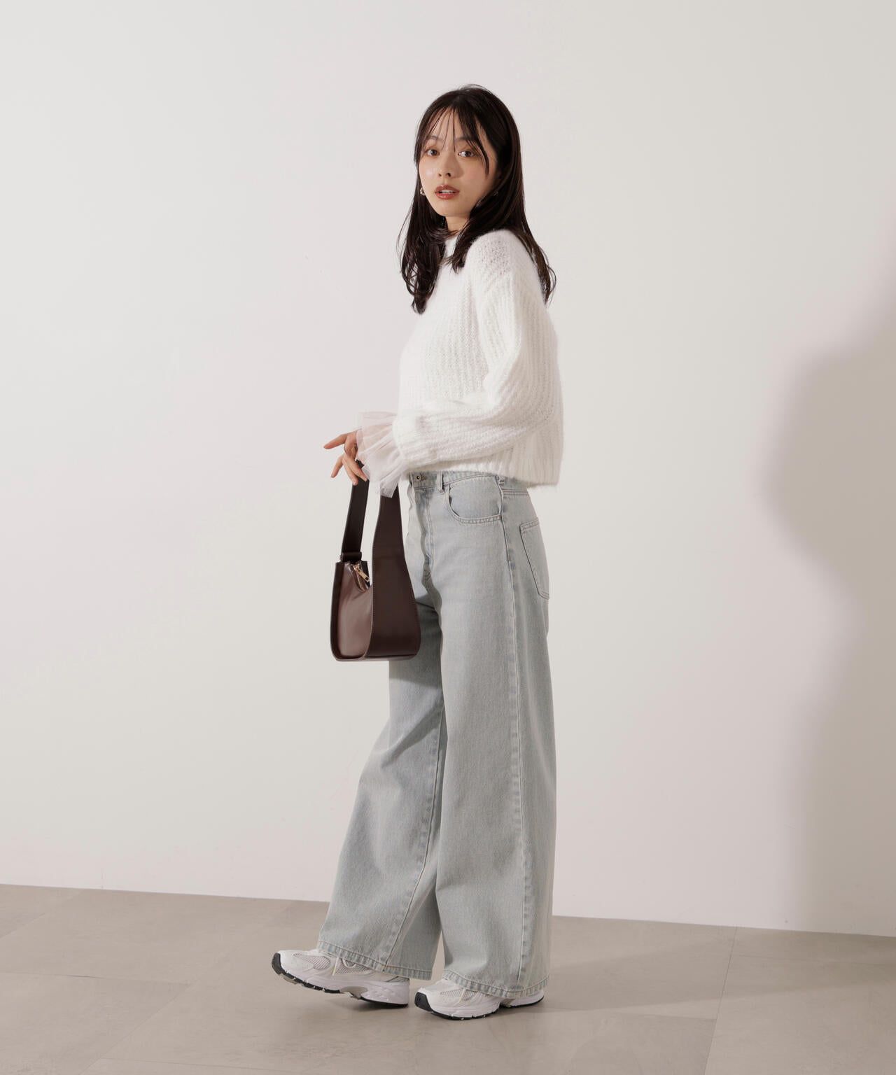 【加藤栞さん着用】ワイドデニムパンツ