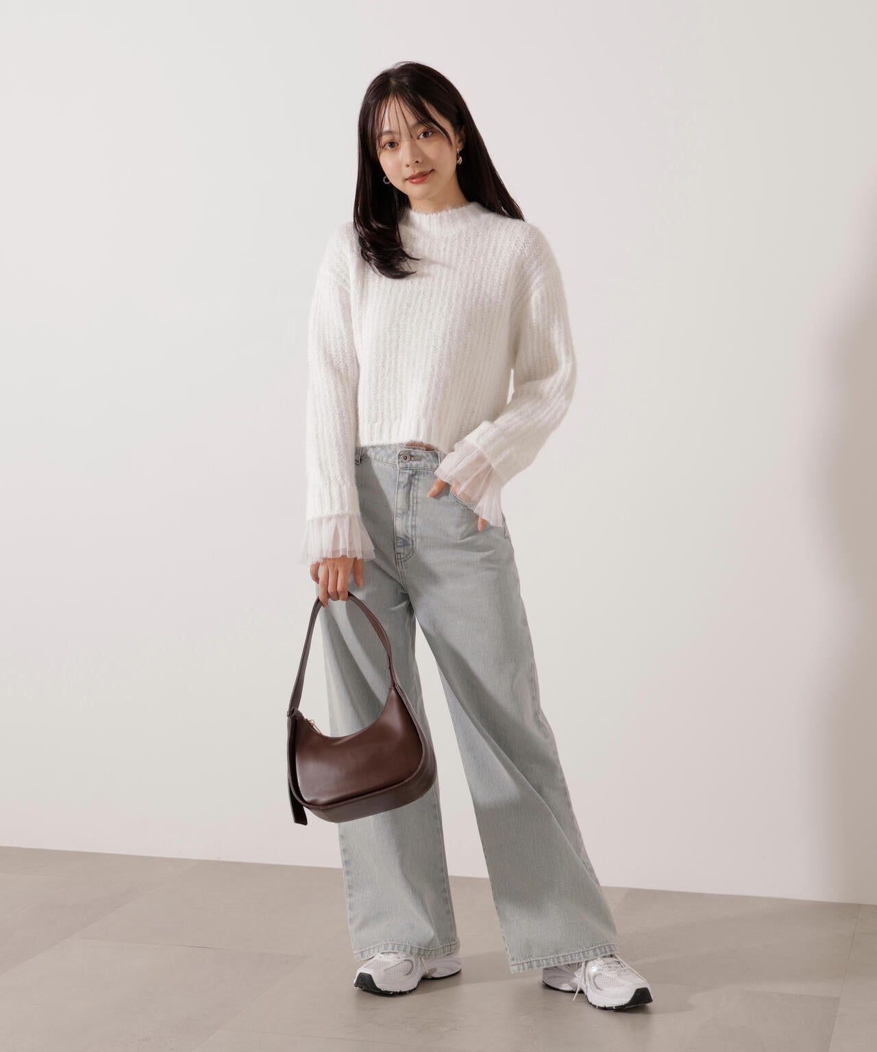 【加藤栞さん着用】ワイドデニムパンツ