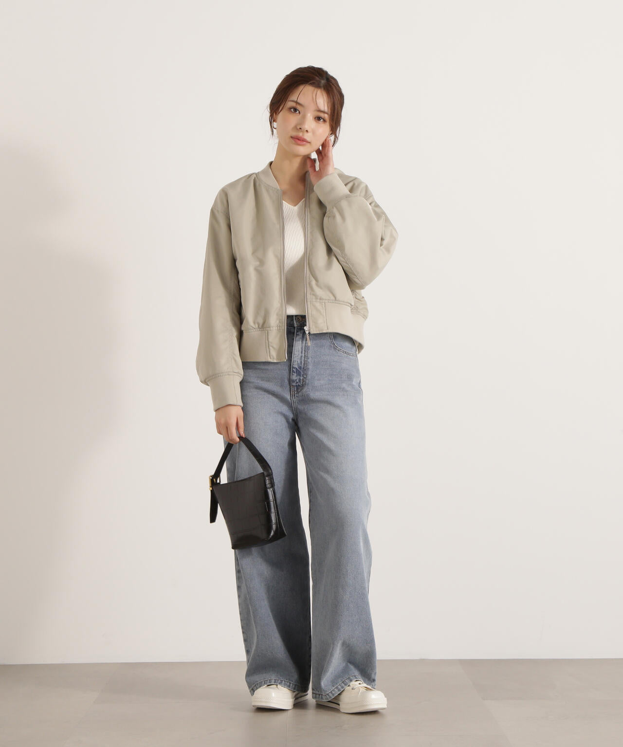 【加藤栞さん着用】ワイドデニムパンツ