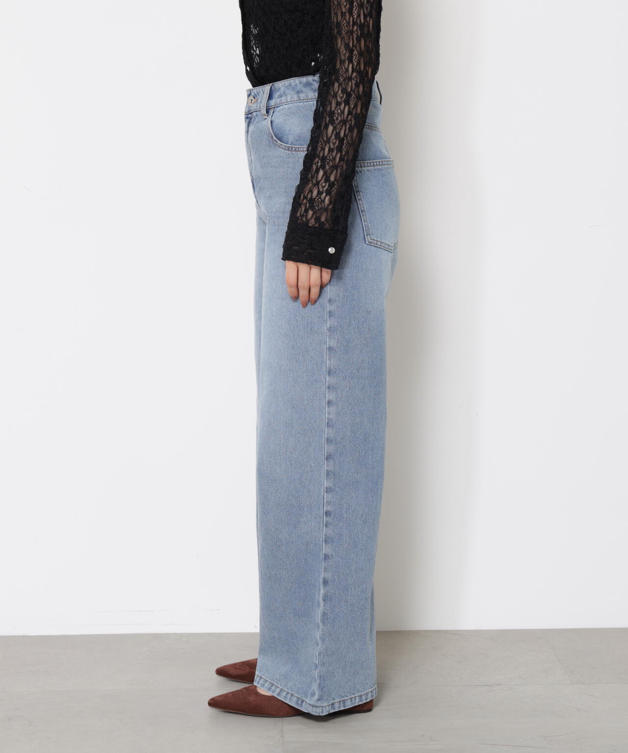 【加藤栞さん着用】ワイドデニムパンツ