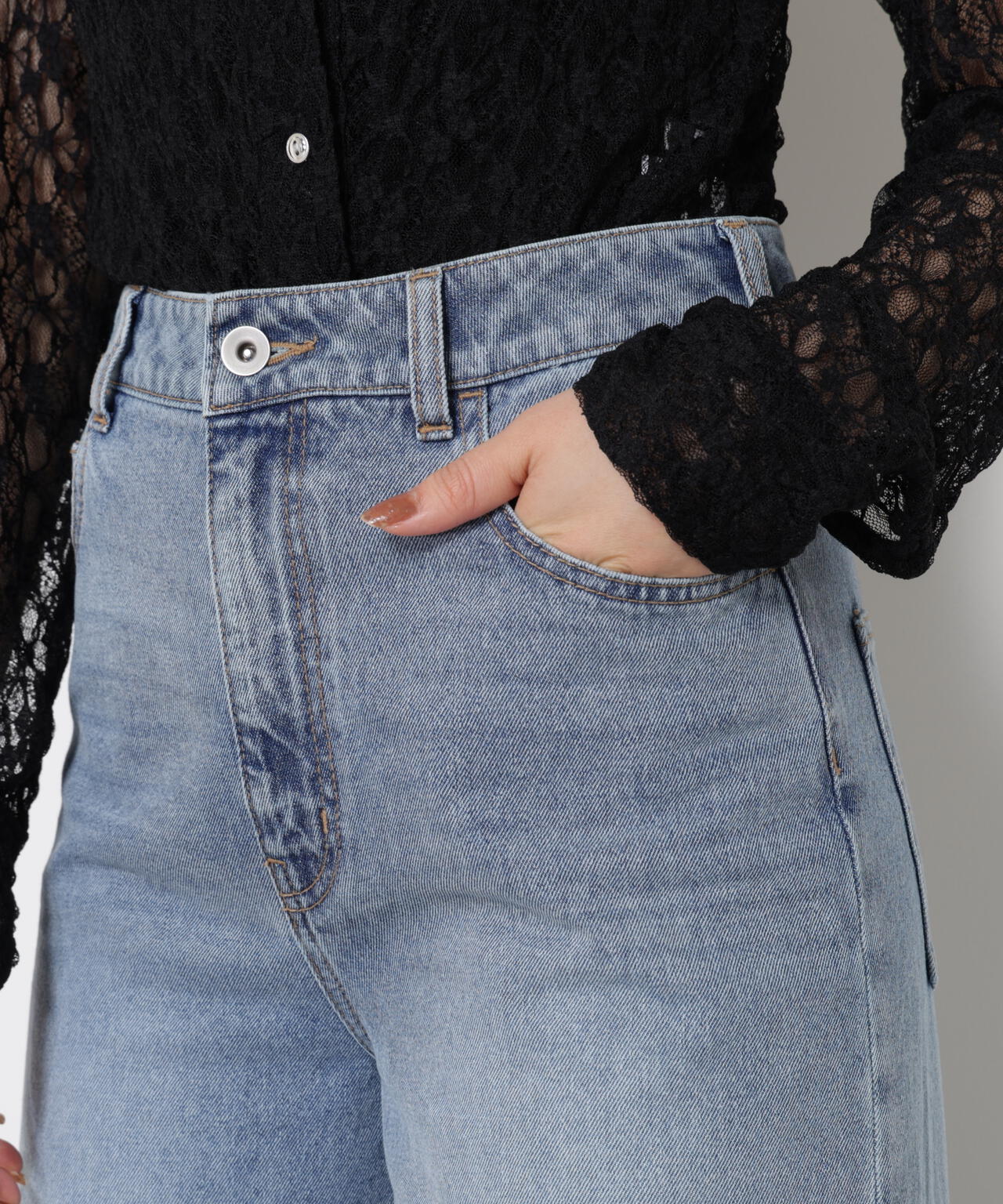 【加藤栞さん着用】ワイドデニムパンツ