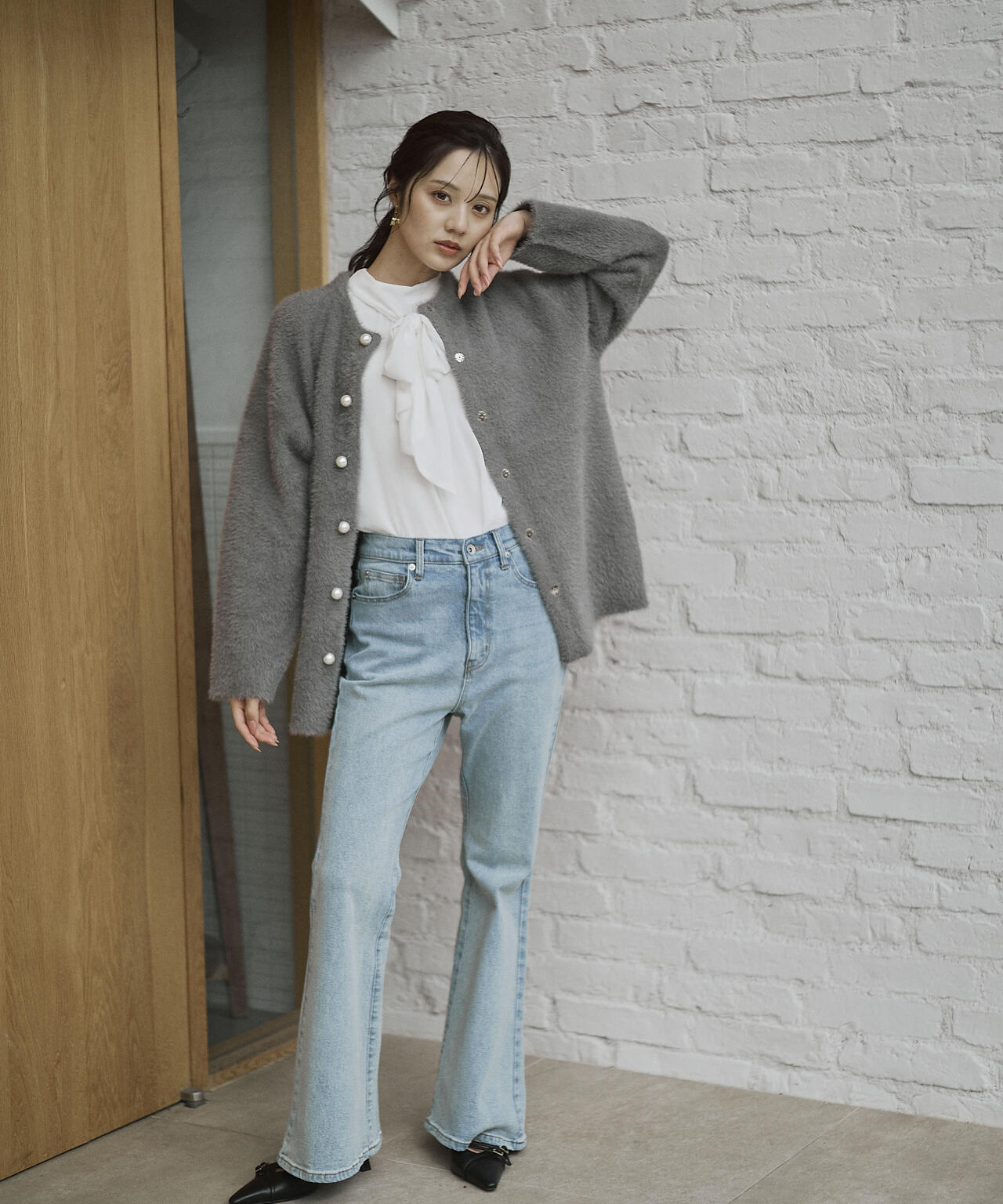 【青島心さん着用】【松川星さん着用】フレアデニムパンツ