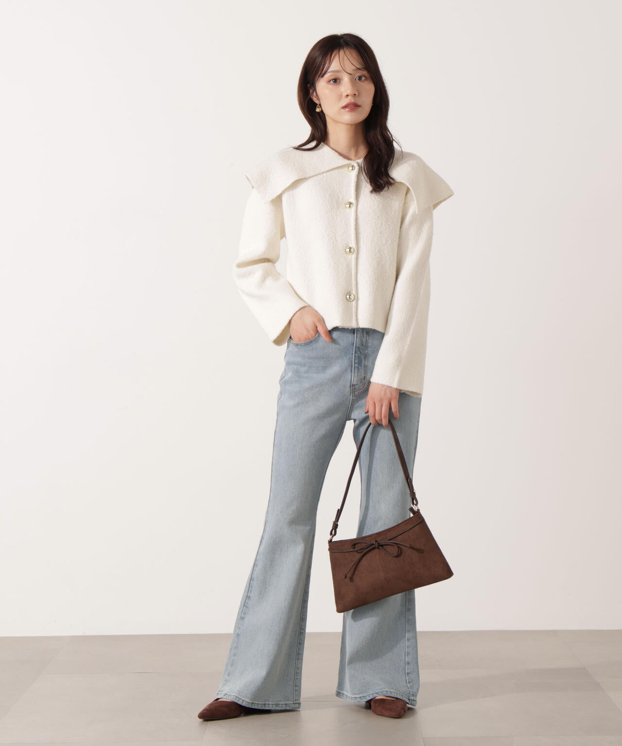 【青島心さん着用】【松川星さん着用】フレアデニムパンツ