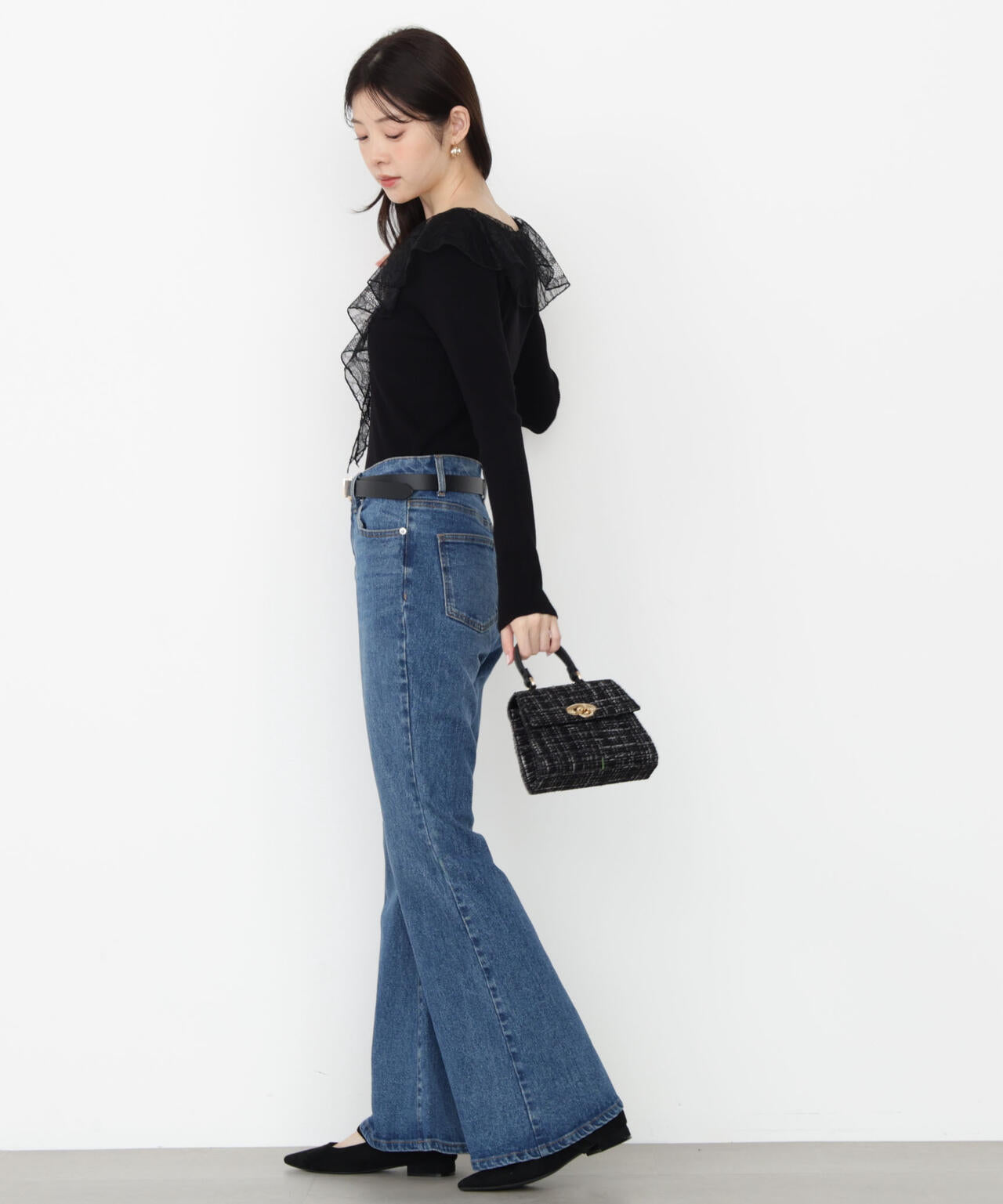 【青島心さん着用】【松川星さん着用】フレアデニムパンツ