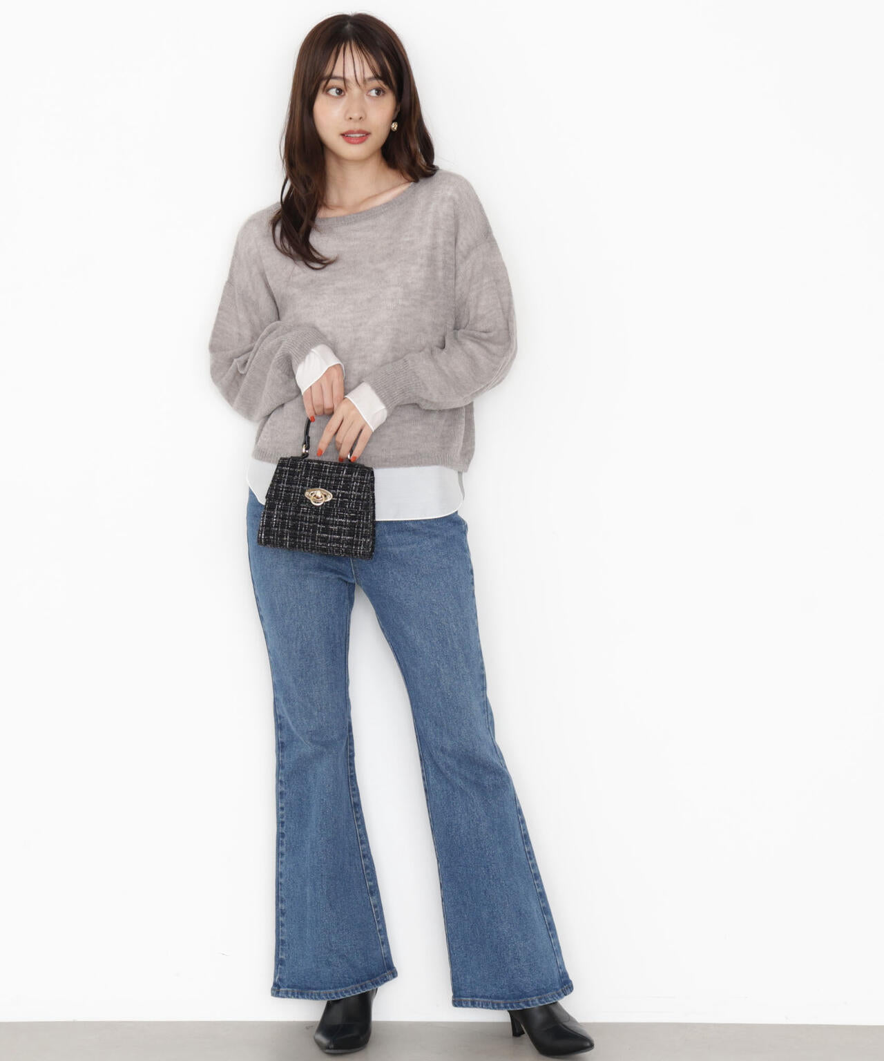 【青島心さん着用】【松川星さん着用】フレアデニムパンツ