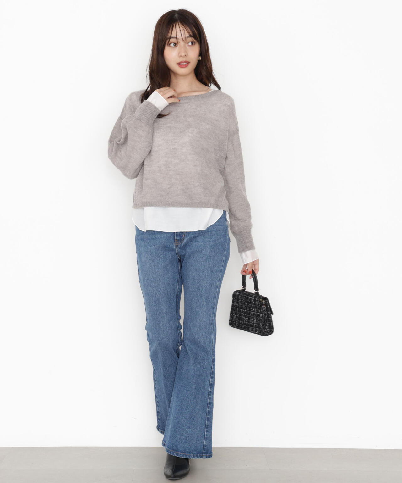 【青島心さん着用】【松川星さん着用】フレアデニムパンツ