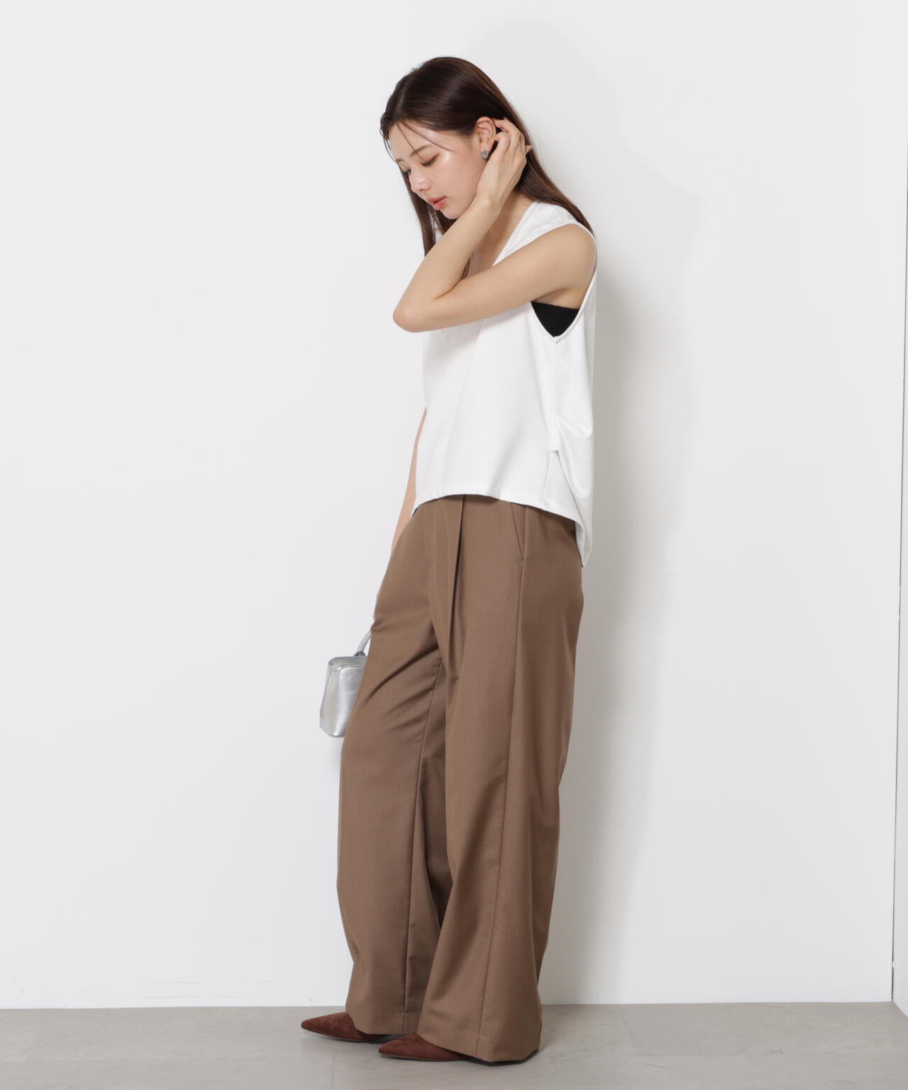 <ウォッシャブル>イージーワイドパンツ