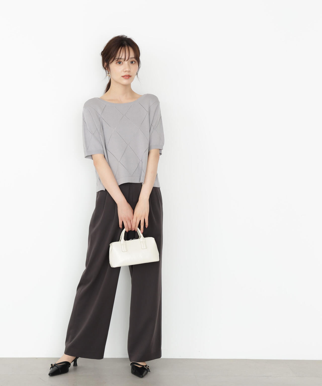 【松川星さん着用】ベルト付きタックパンツ