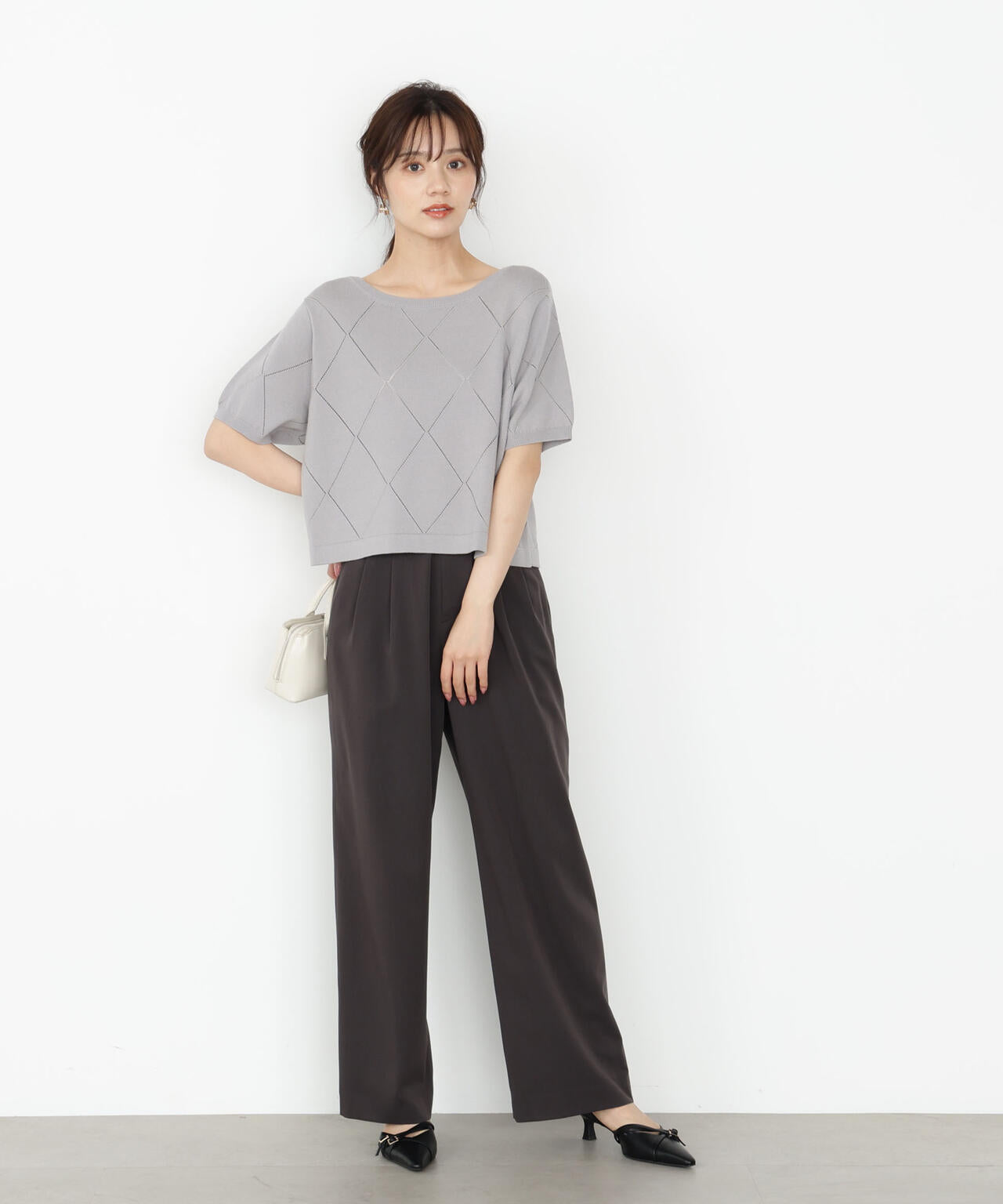 【松川星さん着用】ベルト付きタックパンツ