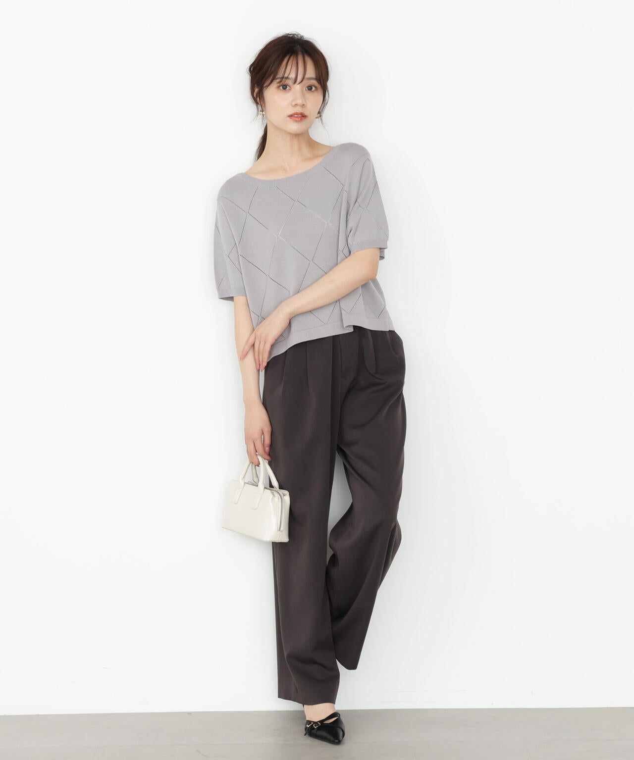 【松川星さん着用】ベルト付きタックパンツ