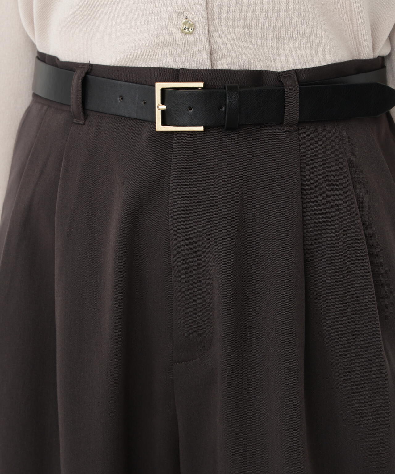 【松川星さん着用】ベルト付きタックパンツ