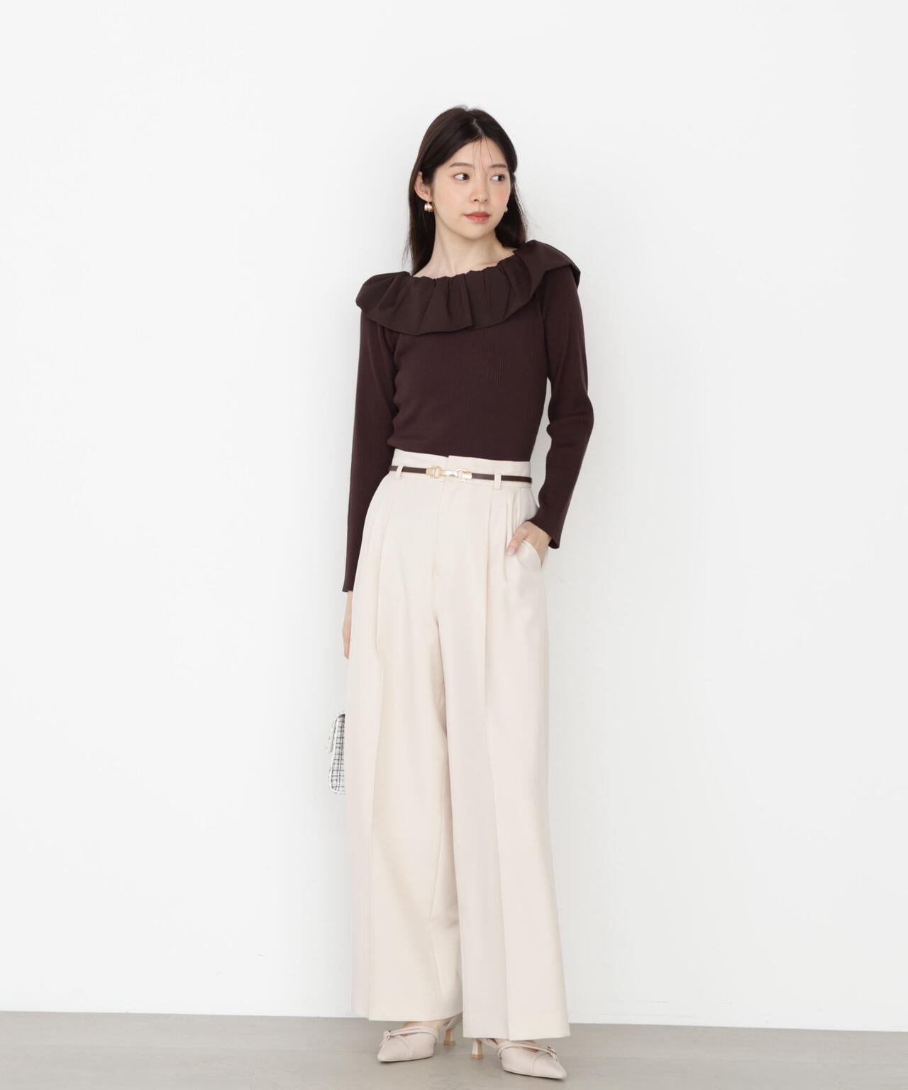 【松川星さん着用】ハイウエストワイドパンツ