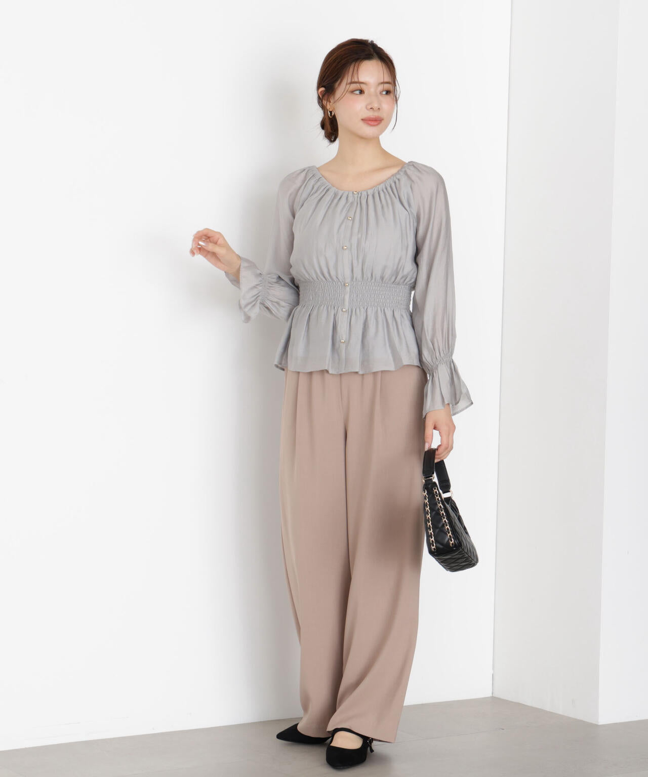 <ウォッシャブル>ウエストゴムワイドパンツ【official site・一部店舗限定】