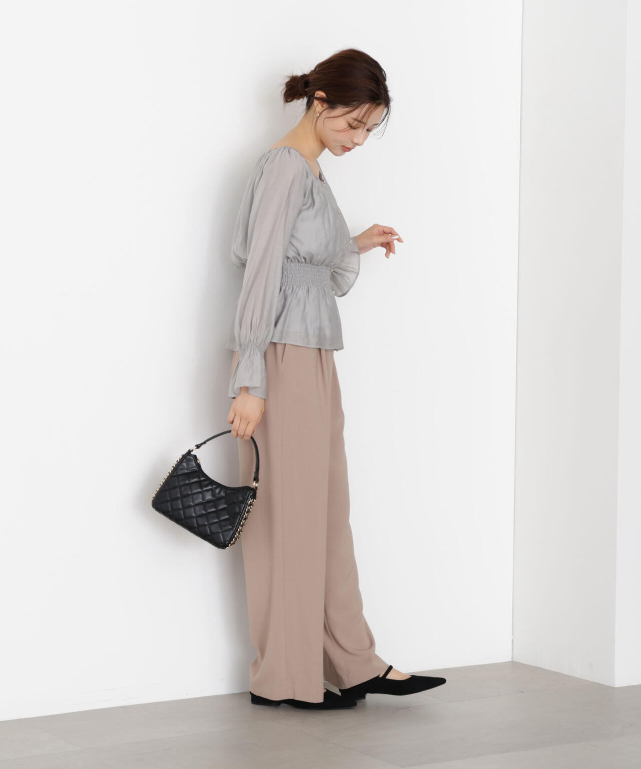 <ウォッシャブル>ウエストゴムワイドパンツ【official site・一部店舗限定】