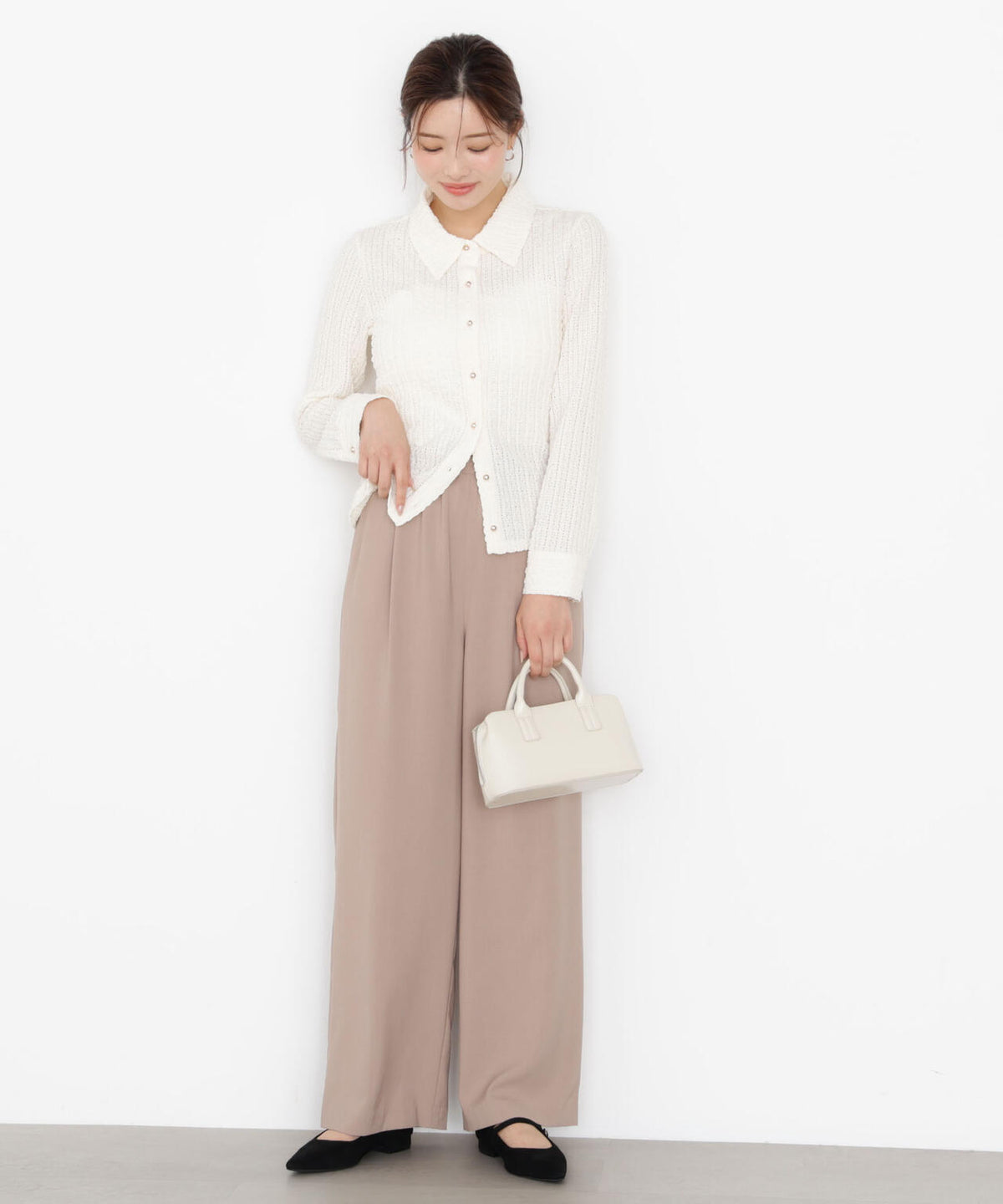 <ウォッシャブル>ウエストゴムワイドパンツ【official site・一部店舗限定】