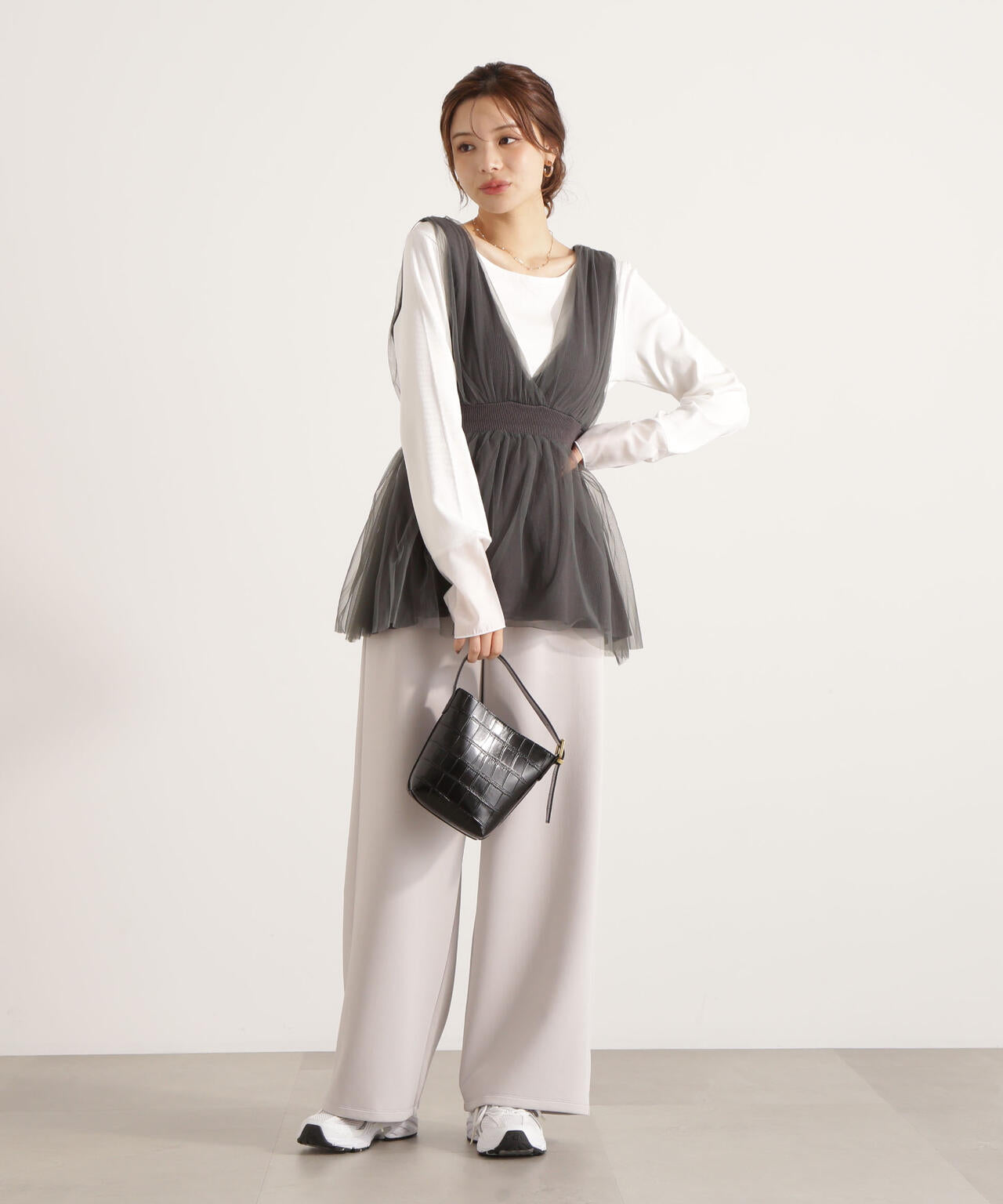 【松川星さん着用】<ウォッシャブル>スエットイージーパンツ