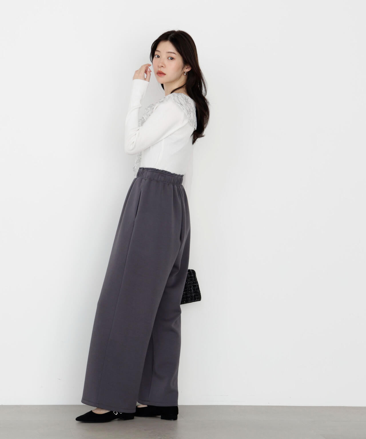 【松川星さん着用】<ウォッシャブル>スエットイージーパンツ