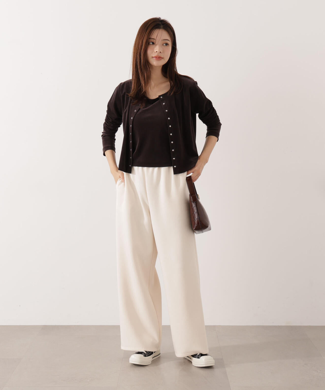 【松川星さん着用】<ウォッシャブル>スエットイージーパンツ