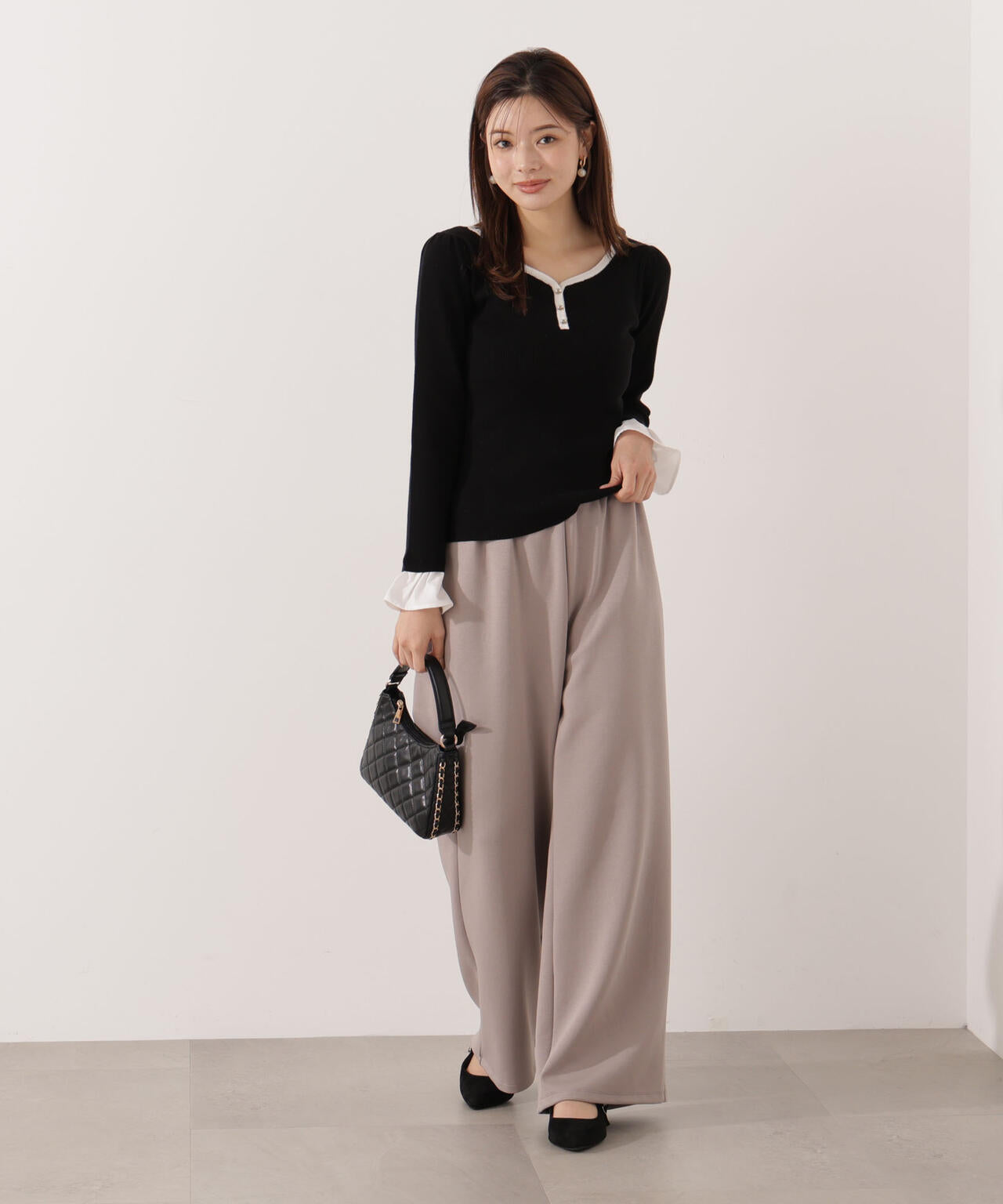 【松川星さん着用】<ウォッシャブル>スエットイージーパンツ