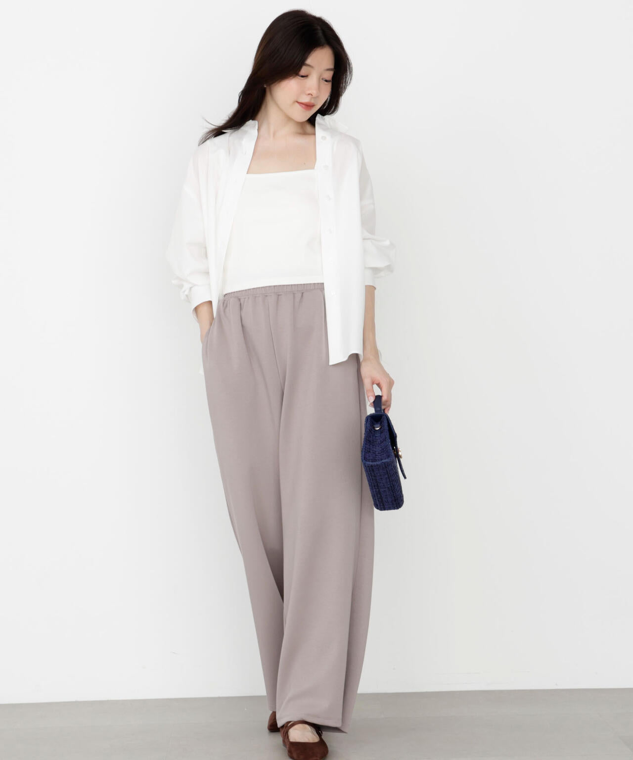 【松川星さん着用】<ウォッシャブル>スエットイージーパンツ