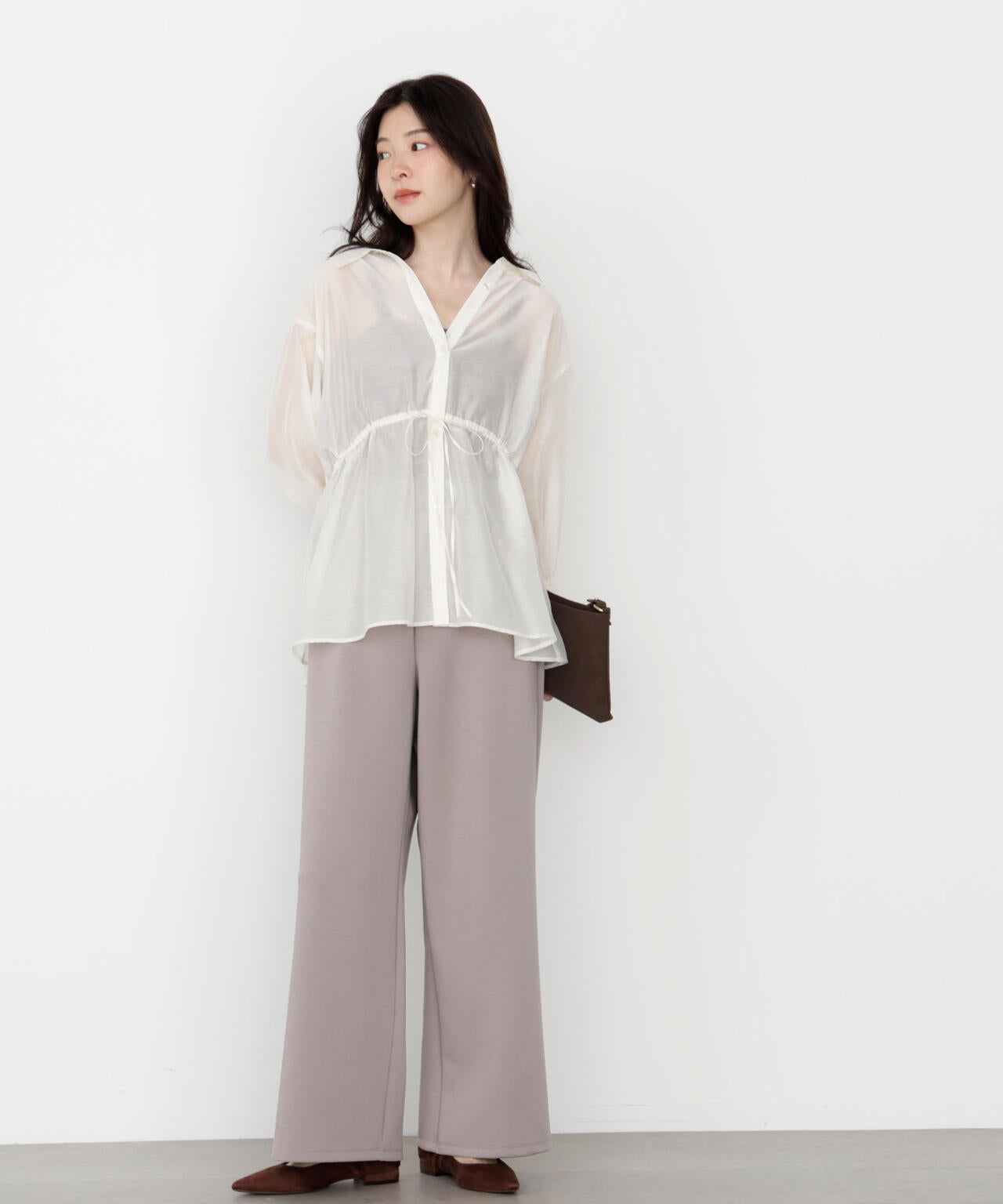 【松川星さん着用】<ウォッシャブル>スエットイージーパンツ