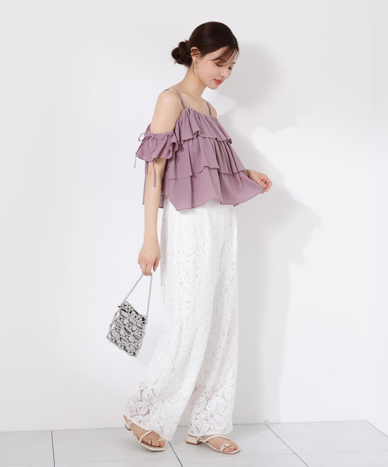 《EDIT COLOGNE》レースワイドパンツ