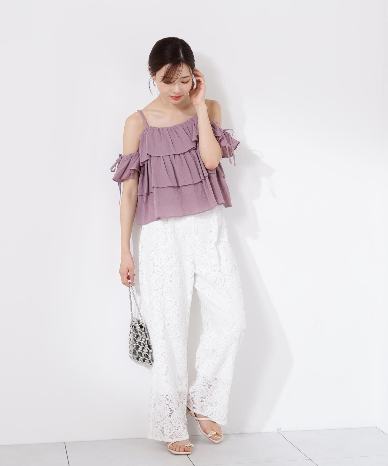 《EDIT COLOGNE》レースワイドパンツ