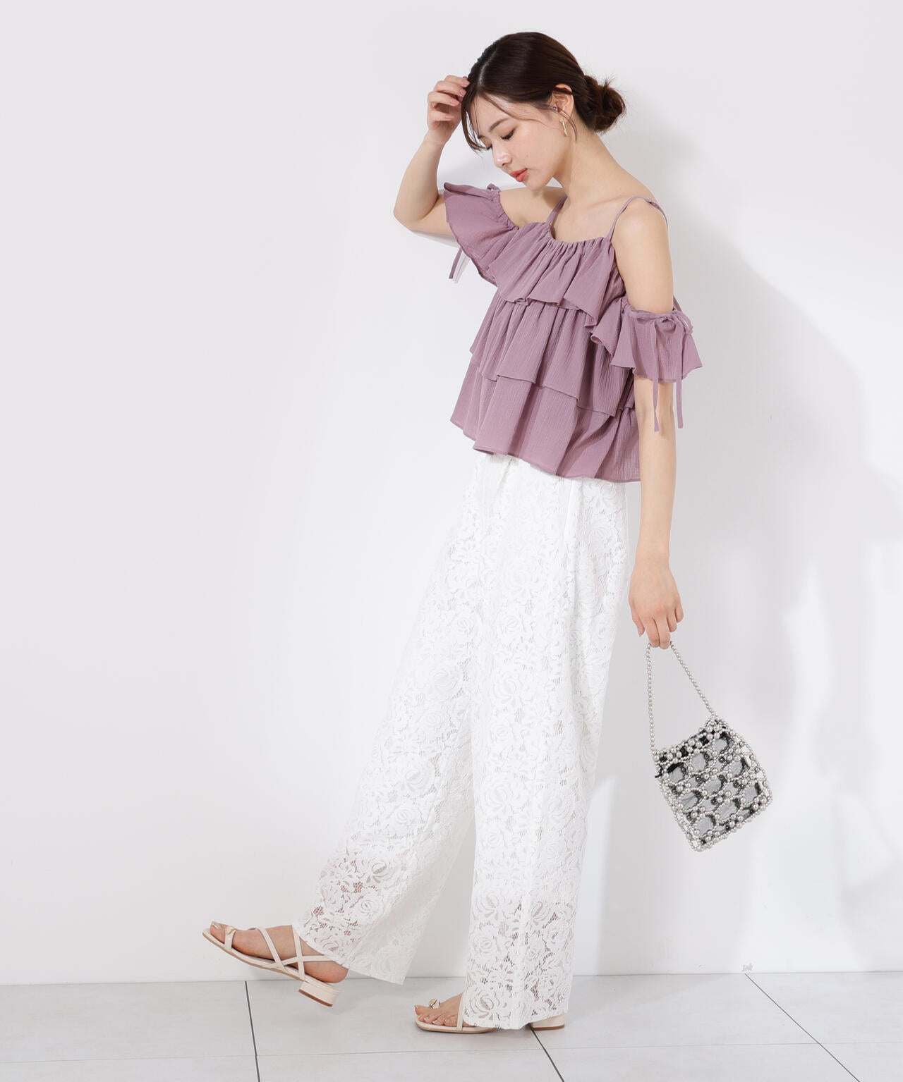 《EDIT COLOGNE》レースワイドパンツ