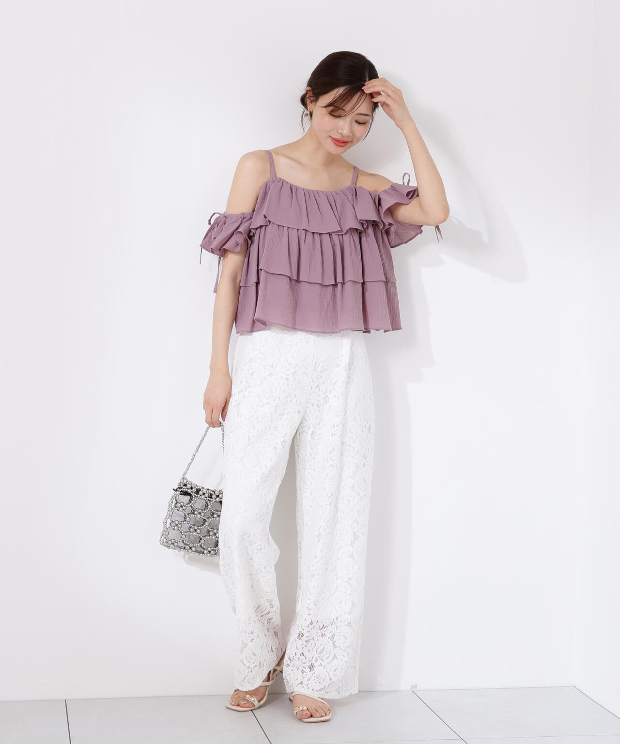 《EDIT COLOGNE》レースワイドパンツ