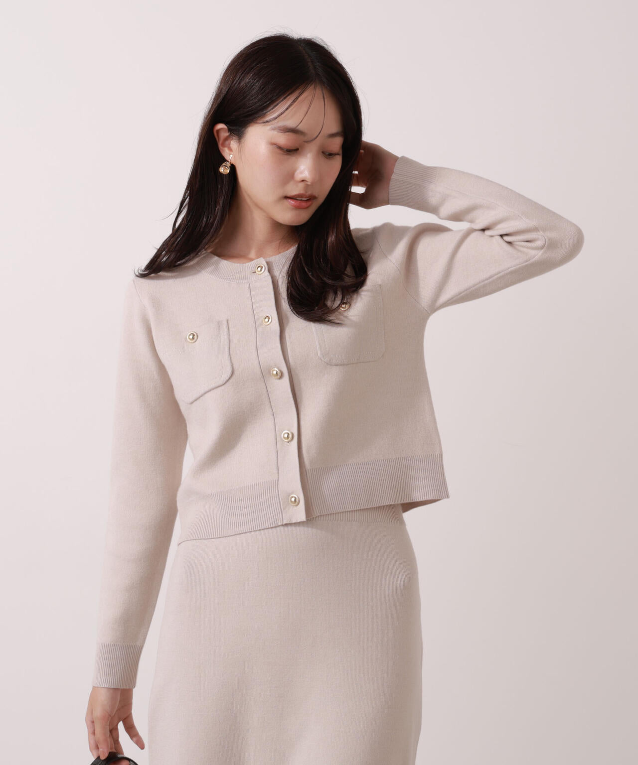 【一部再入荷】 青島心さん着用 ステッチニットSETUP