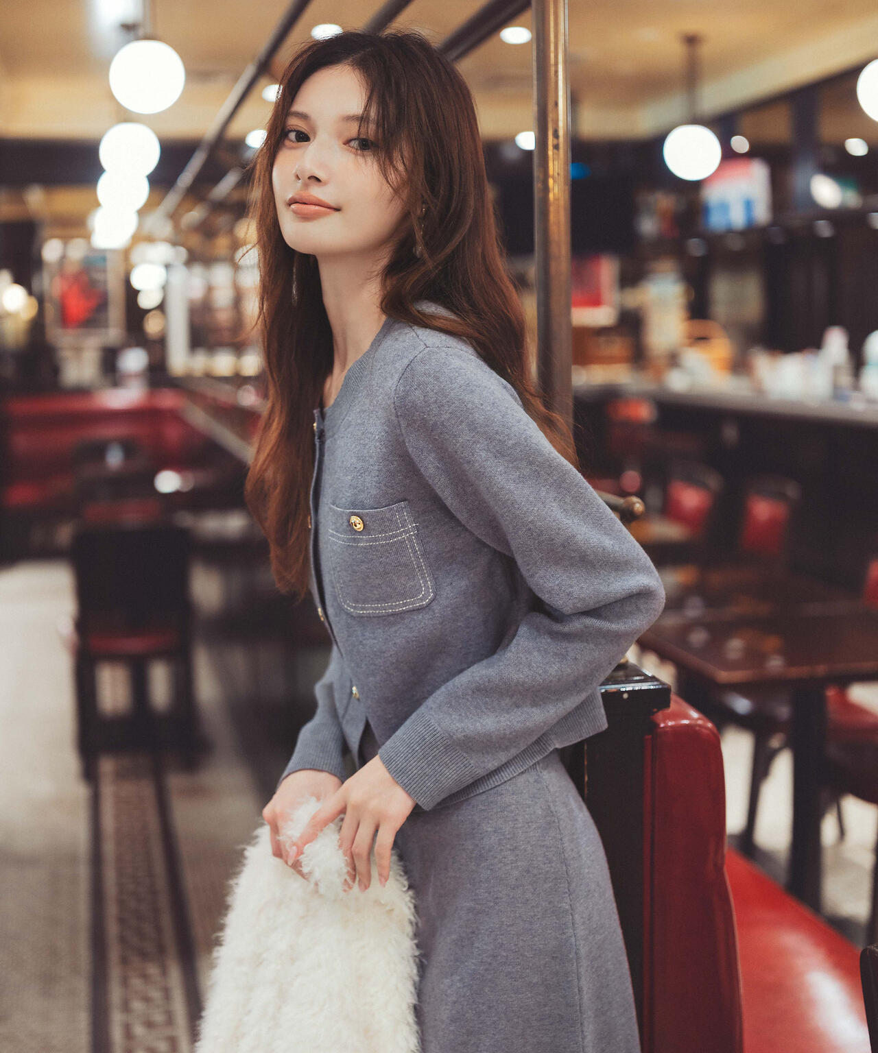 【一部再入荷】 青島心さん着用 ステッチニットSETUP