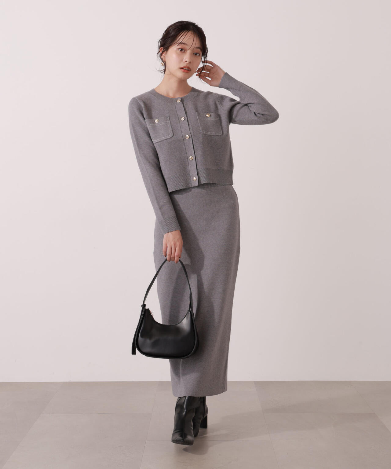 【一部再入荷】 青島心さん着用 ステッチニットSETUP