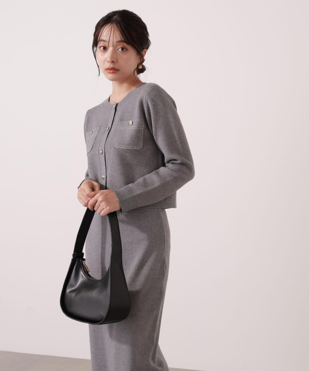 【一部再入荷】 青島心さん着用 ステッチニットSETUP