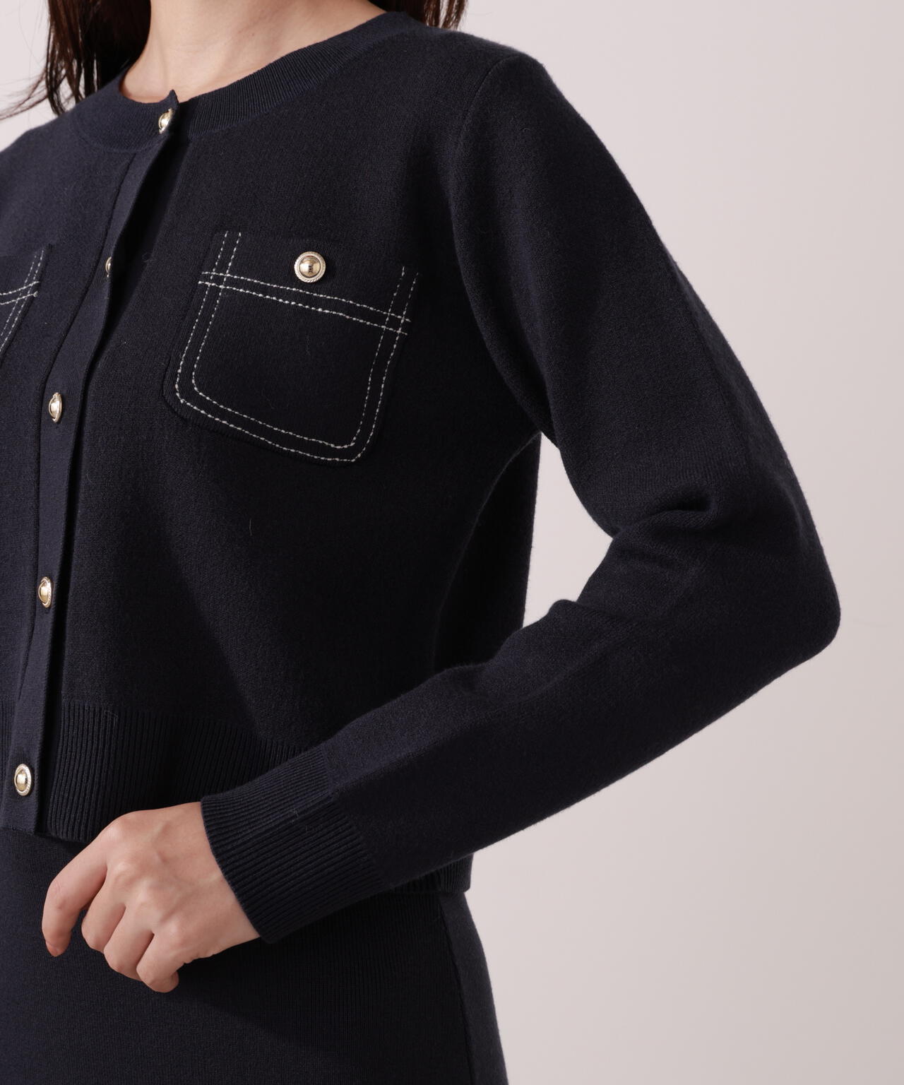 【一部再入荷】 青島心さん着用 ステッチニットSETUP