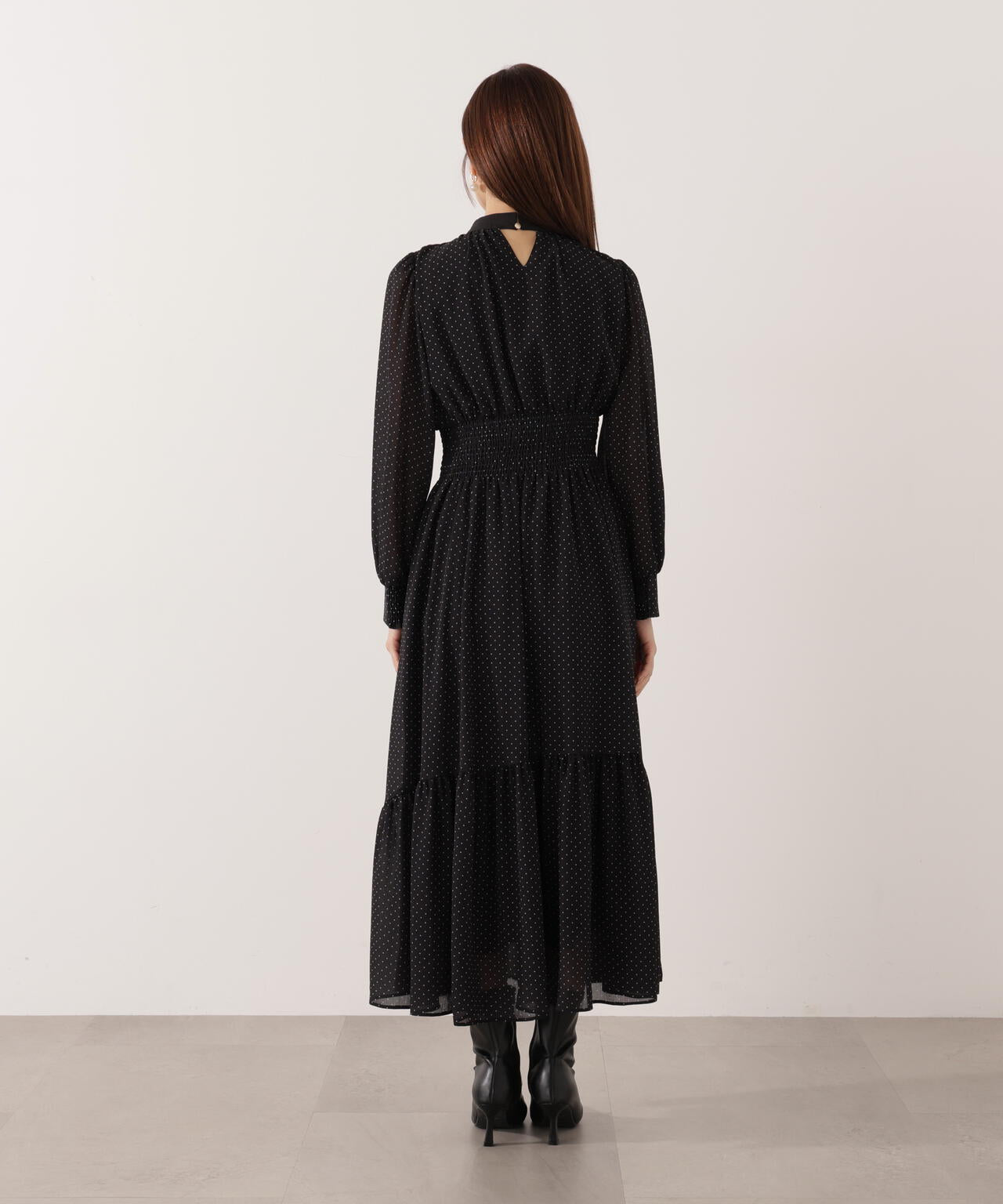 【青島心さん着用】タイ付きウエストシャーリングワンピース