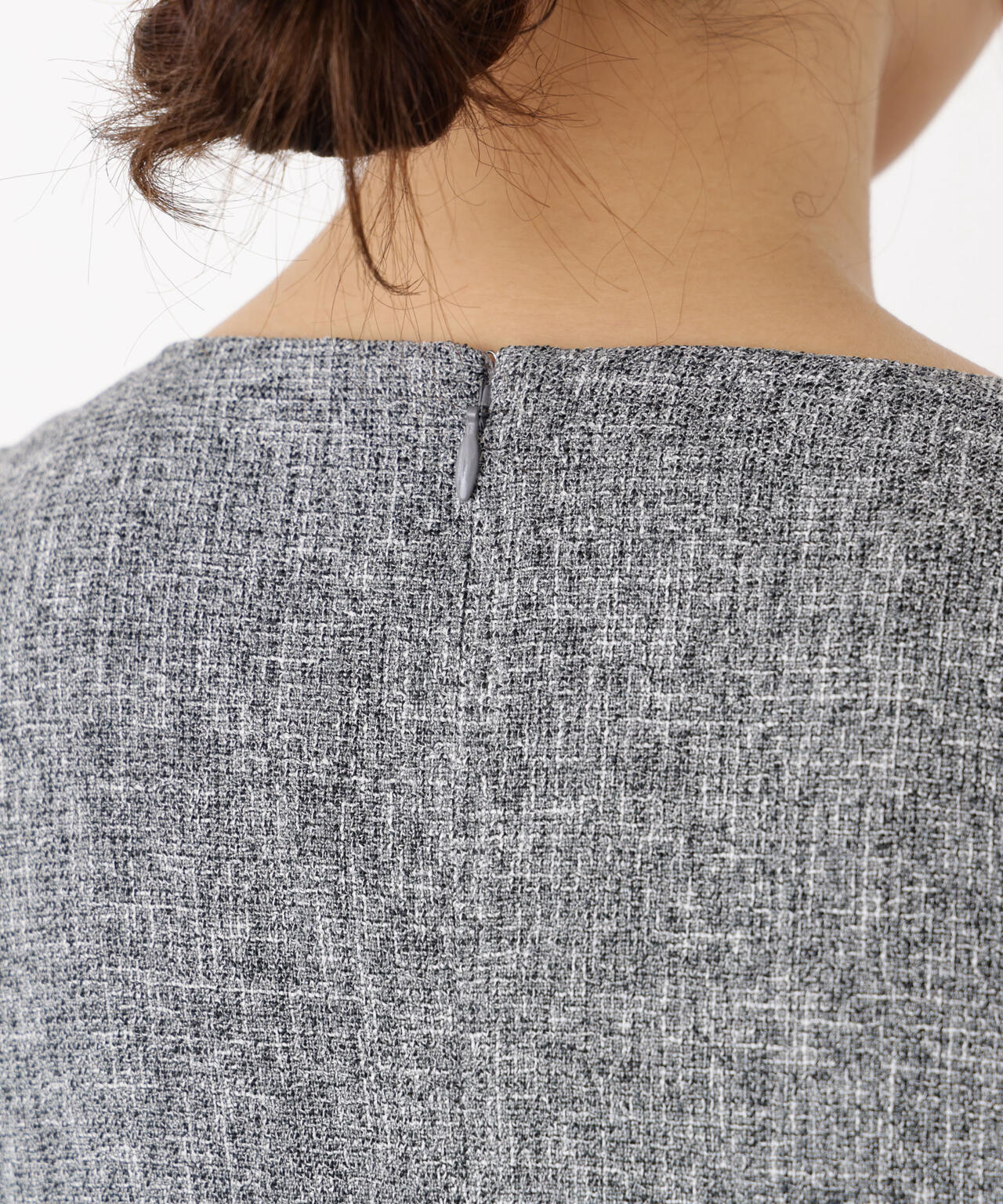 【青島心さん着用】フロント釦ツイードワンピース