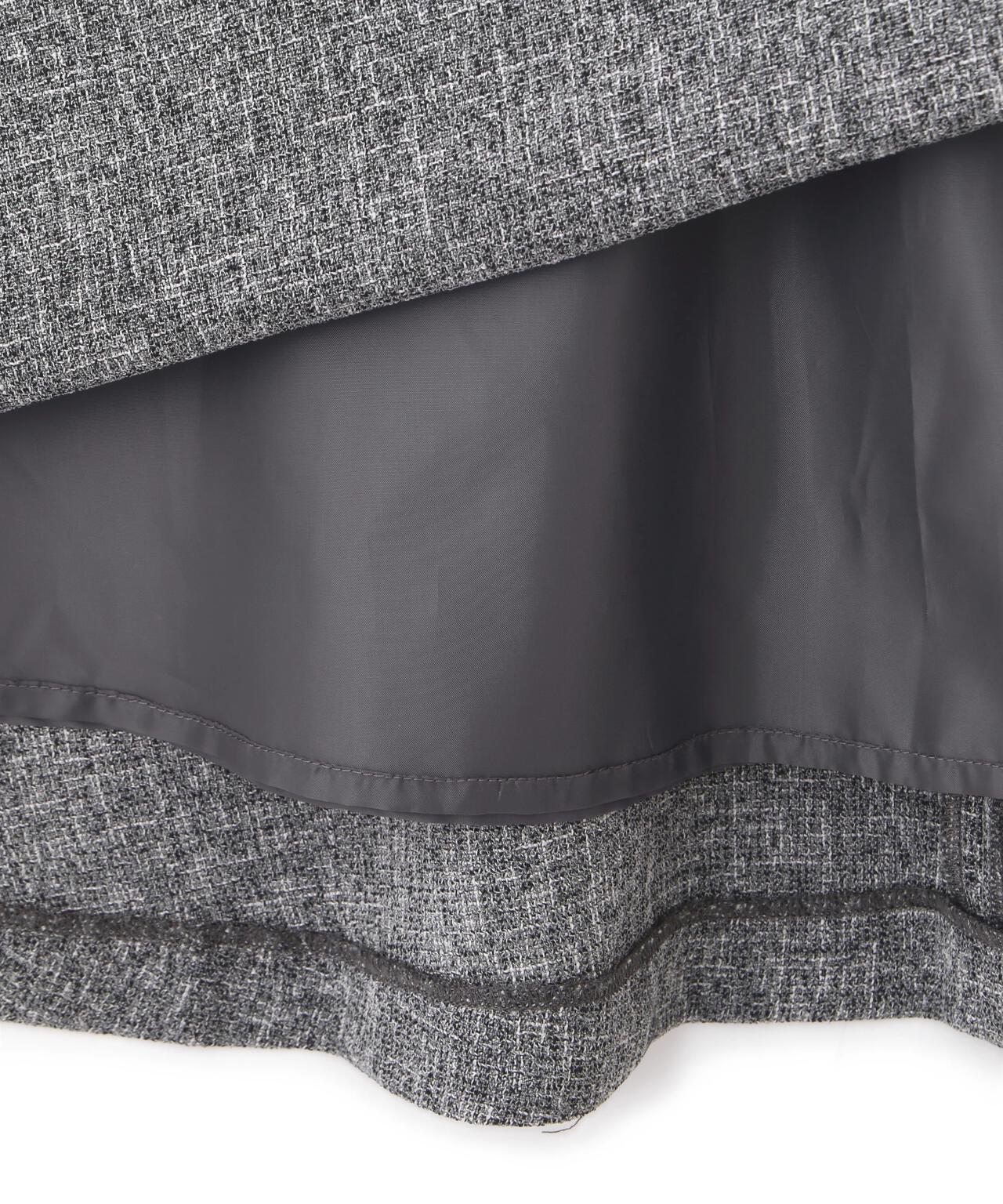 【青島心さん着用】フロント釦ツイードワンピース