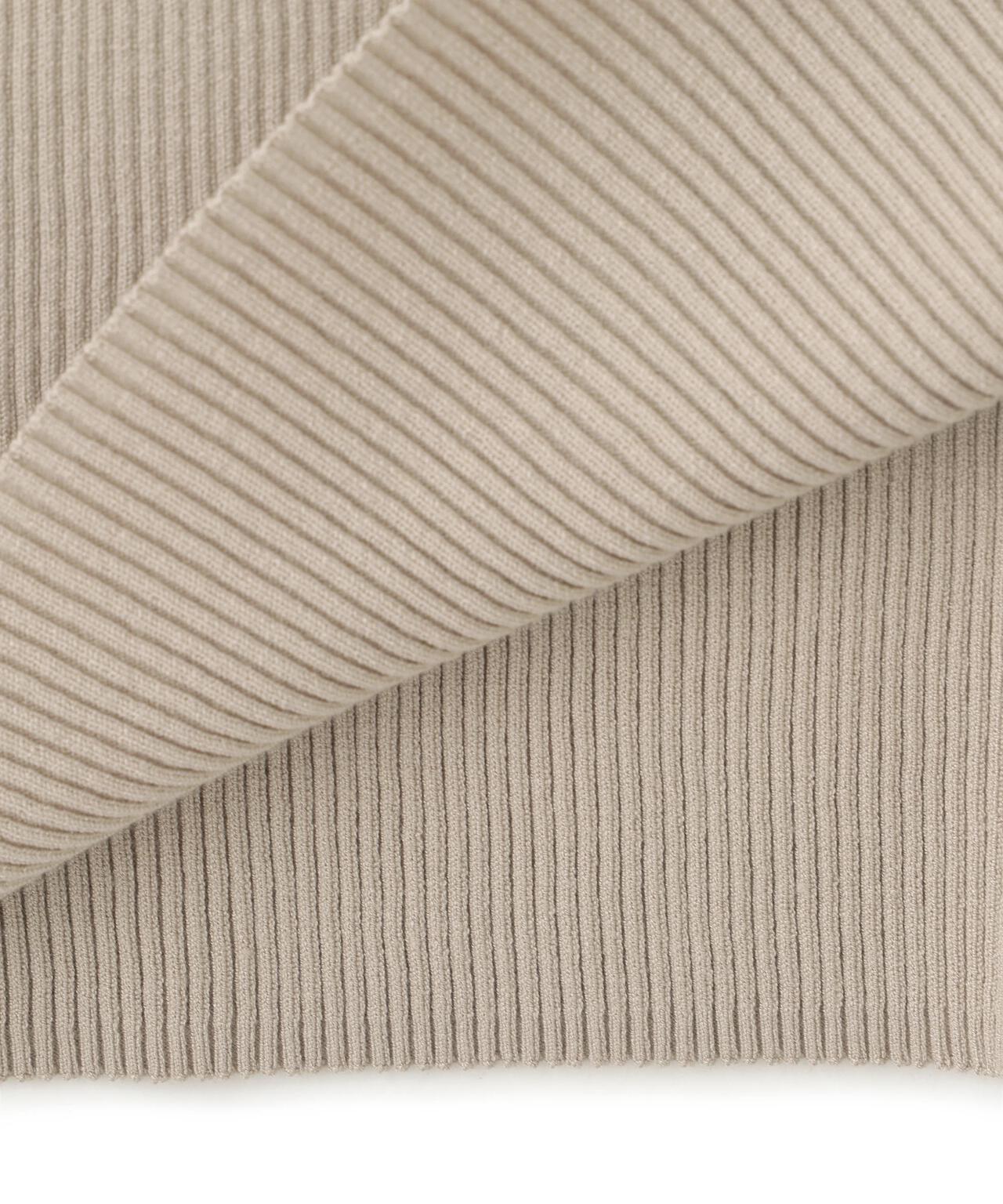 デコルテアシメリブニットワンピース