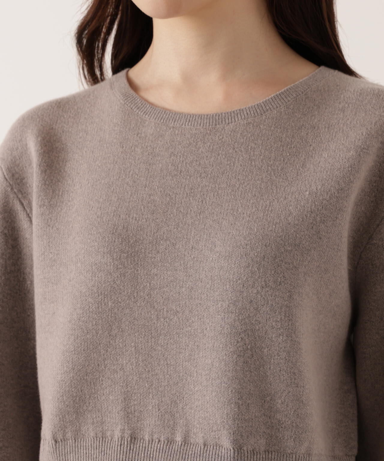 【青島心さん着用】<ウォッシャブル>ランダムヘムペプラムニットSETUP