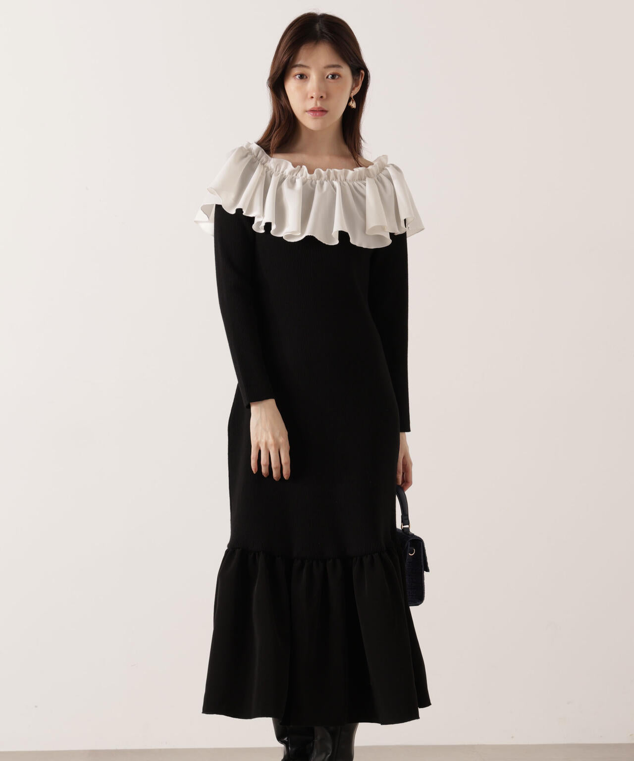 2wayオフショルニットワンピース