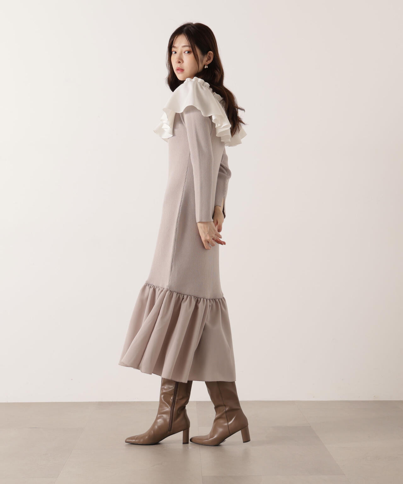 2wayオフショルニットワンピース