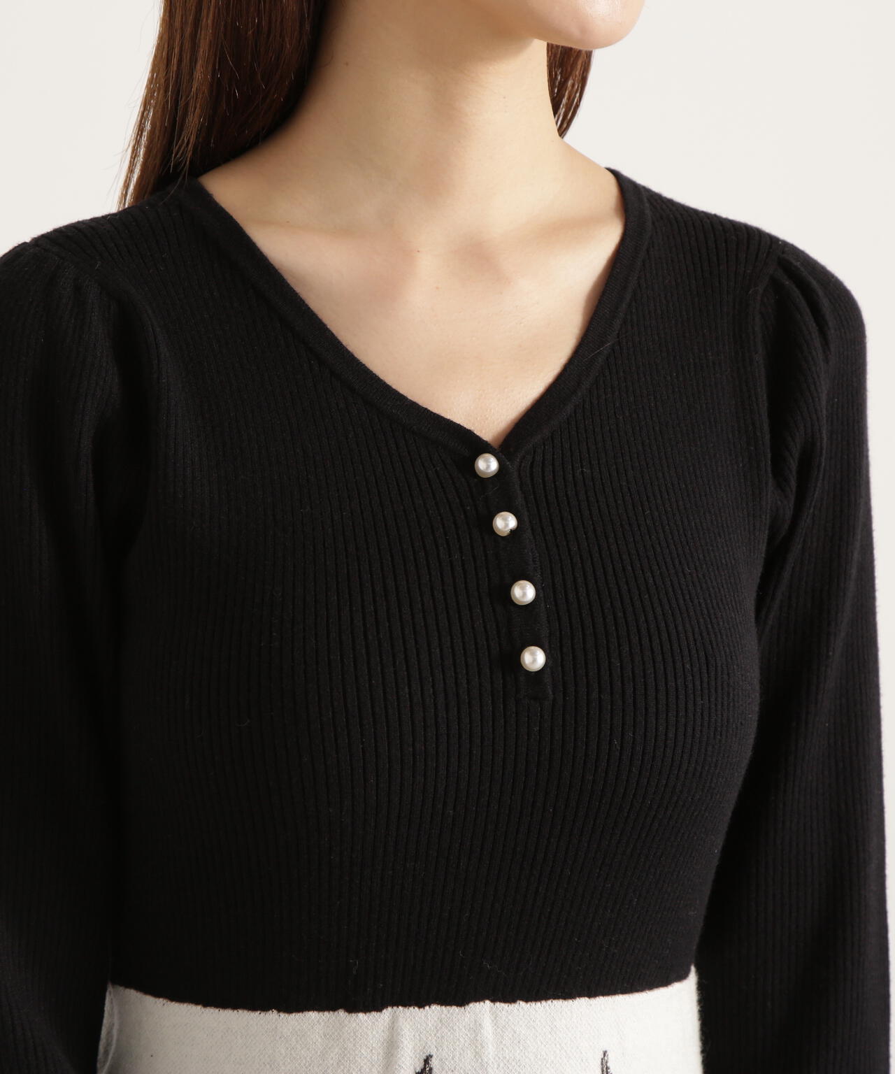 花柄ジャガードニットワンピース【ブルー×エクリュ:WEB・一部店舗限定】