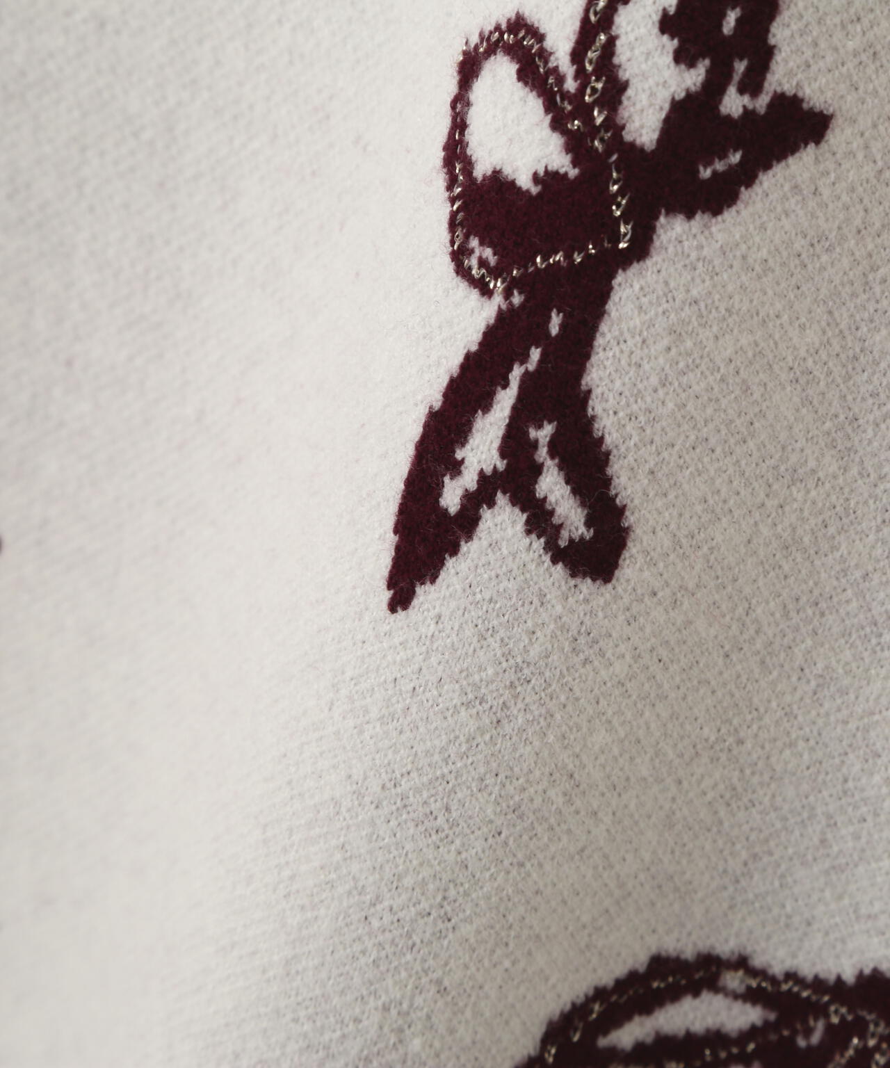 花柄ジャガードニットワンピース【ブルー×エクリュ:WEB・一部店舗限定】