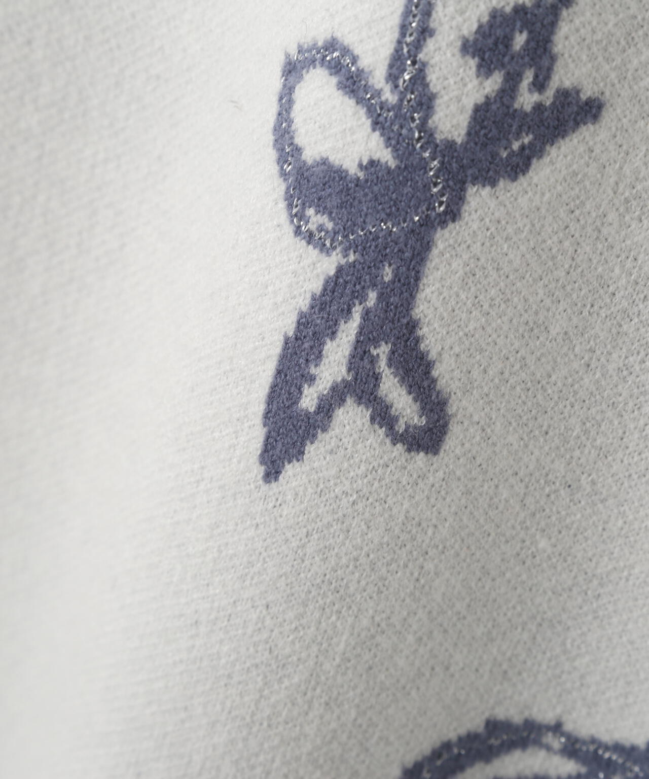 花柄ジャガードニットワンピース【ブルー×エクリュ:WEB・一部店舗限定】