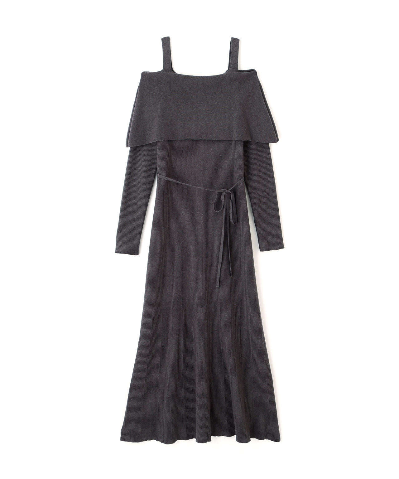 【加藤栞さん着用】オフショルリブニットワンピース