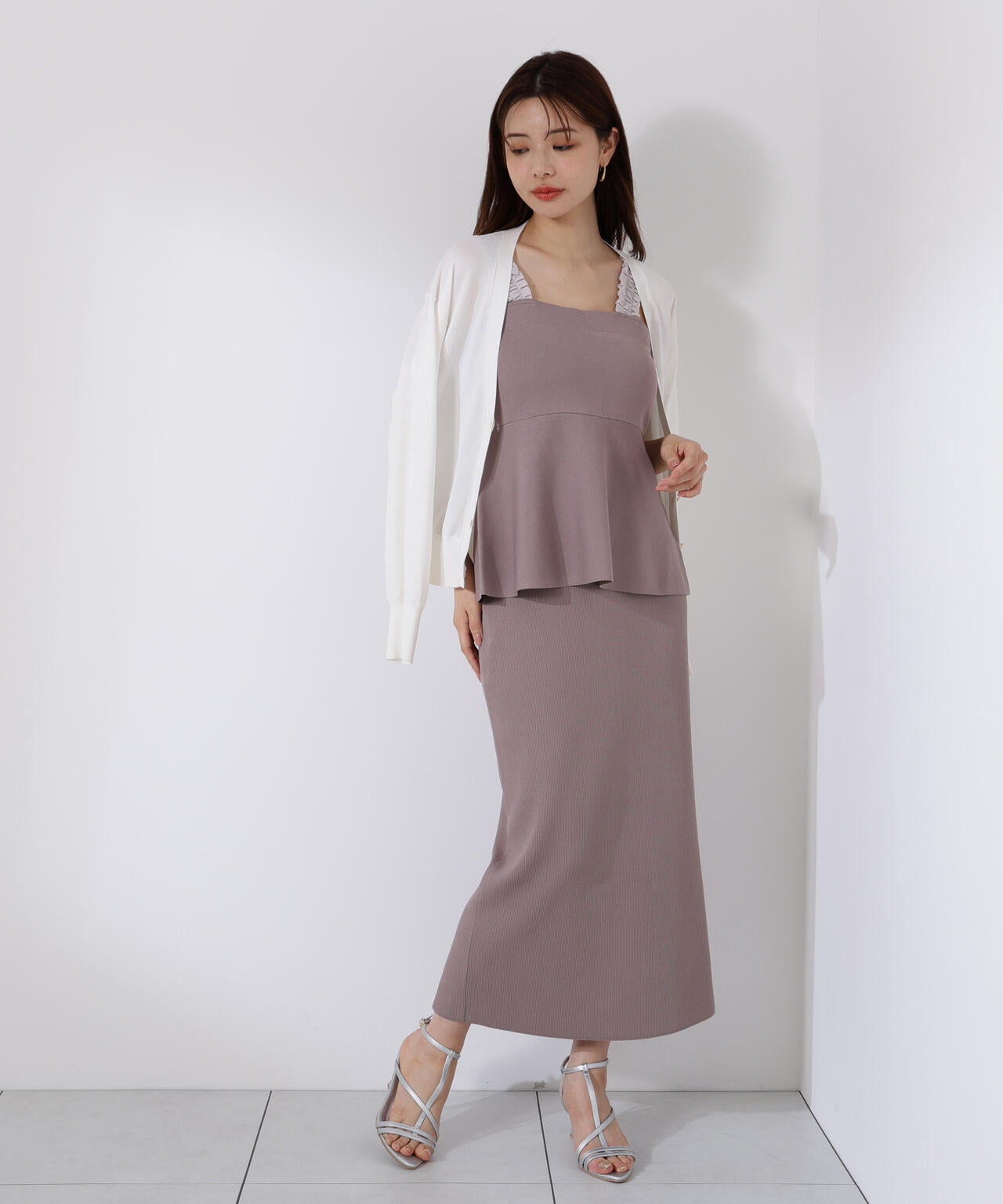 ペプラムキャミセットアップ