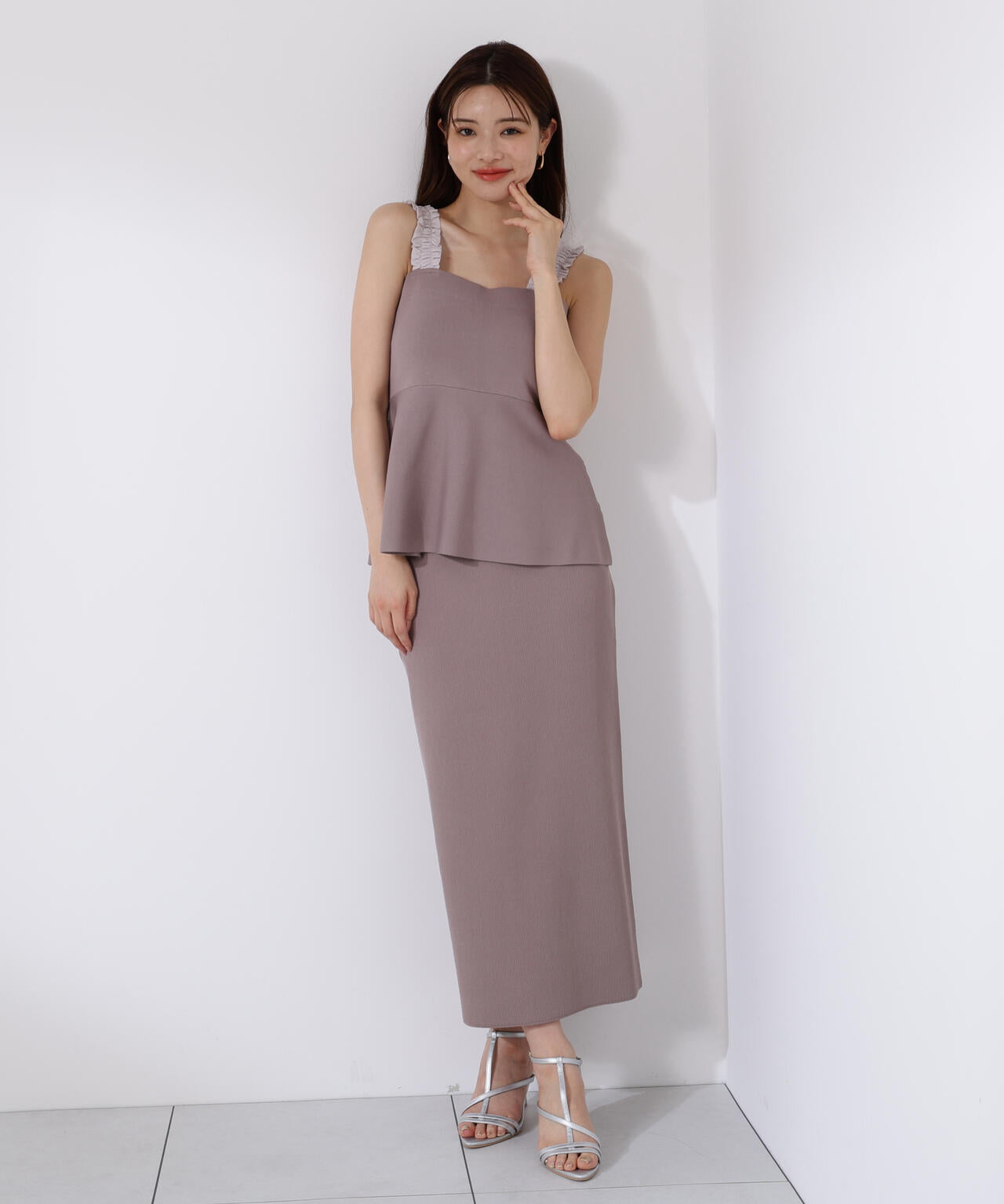 ペプラムキャミセットアップ