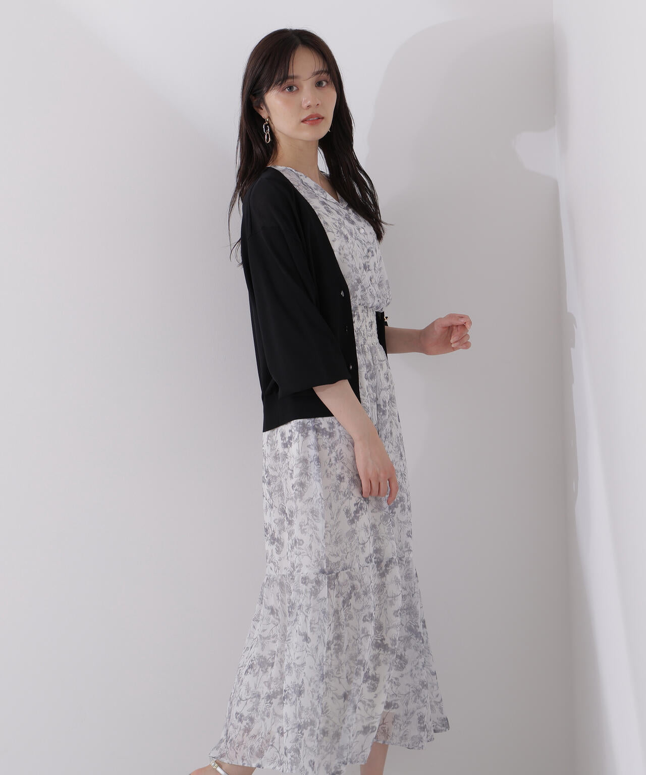 花柄楊柳ワンピース